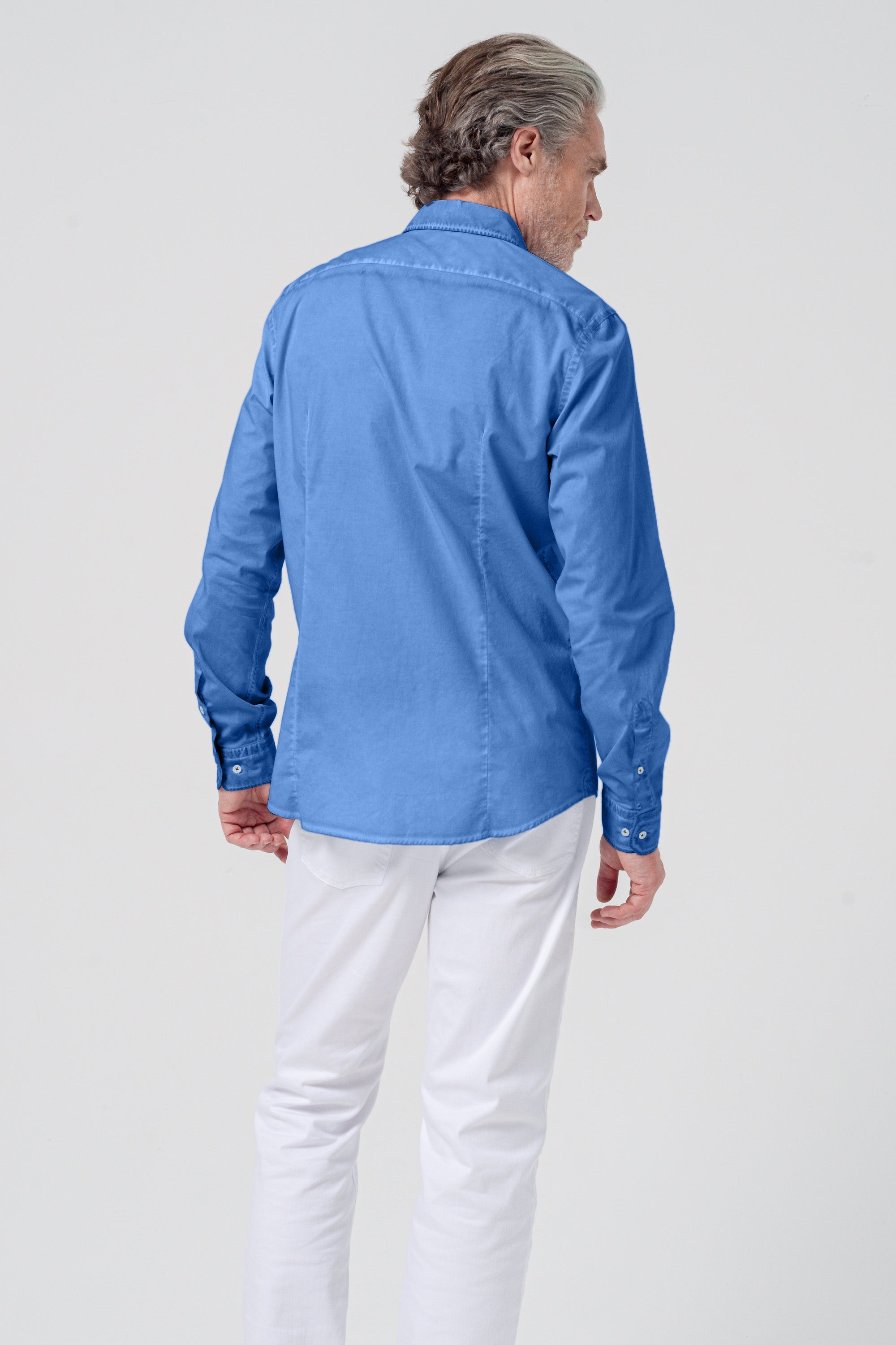 Camicia Popeline Collo Francese - Oceano