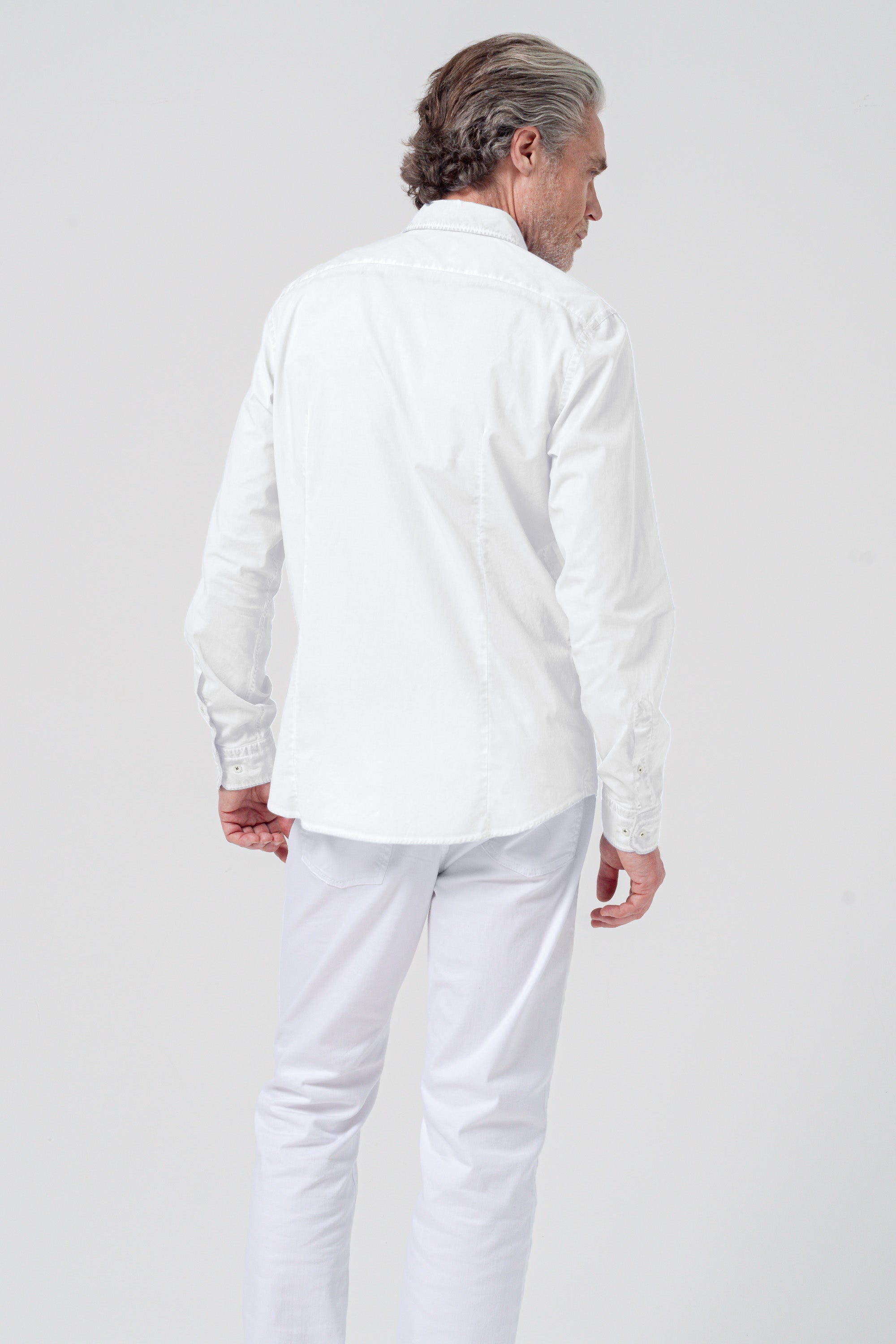 Camicia Popeline Collo Francese - Bianco