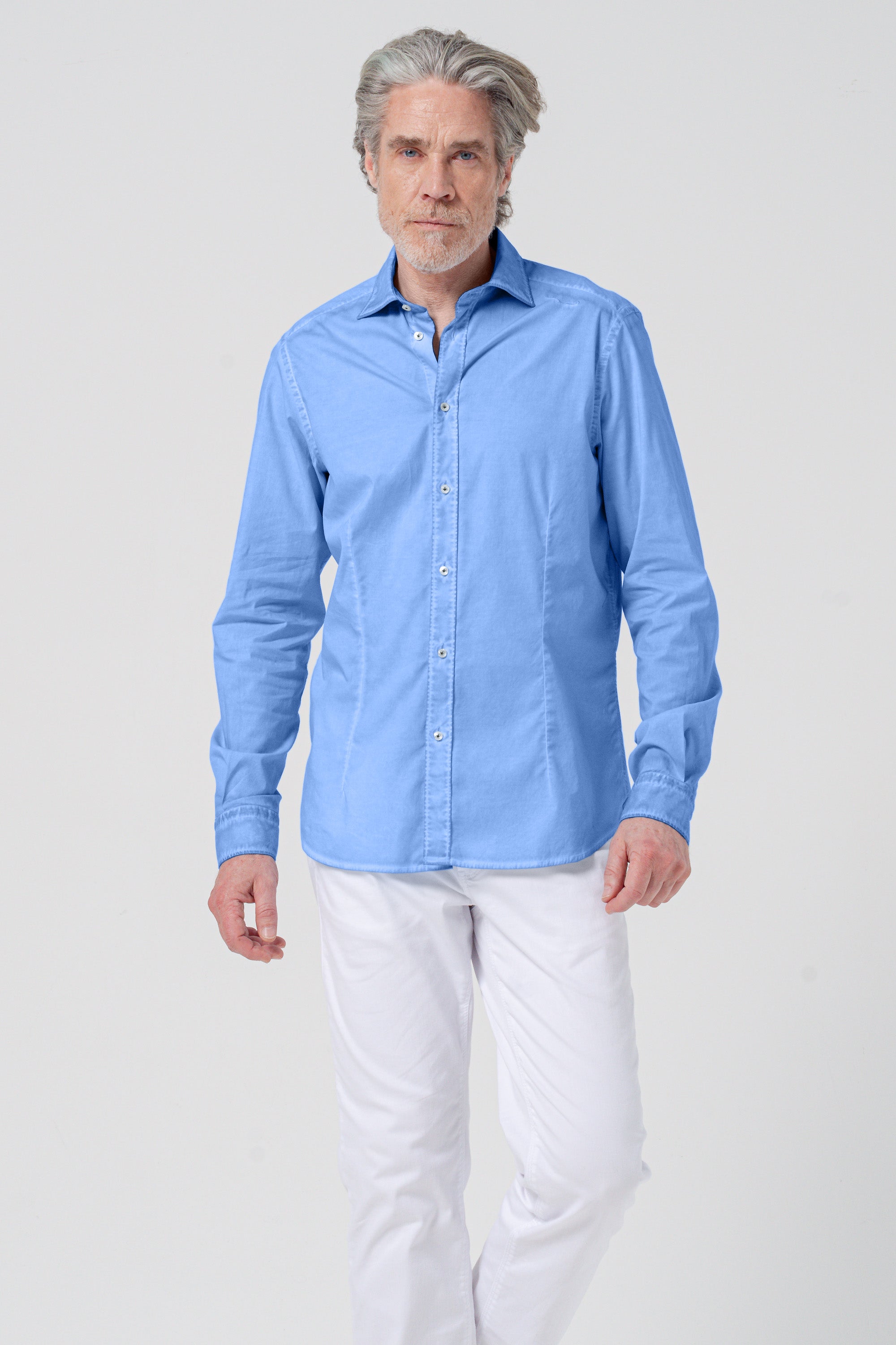 Camicia Popeline Collo Francese - Santorini