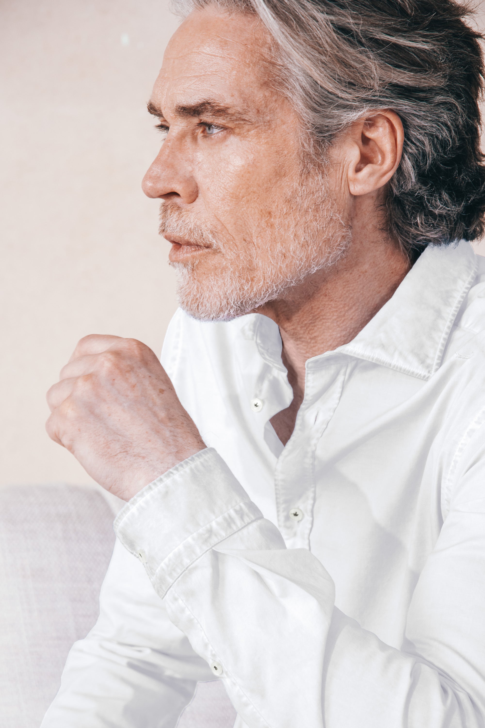 Camicia Popeline Collo Francese - Bianco