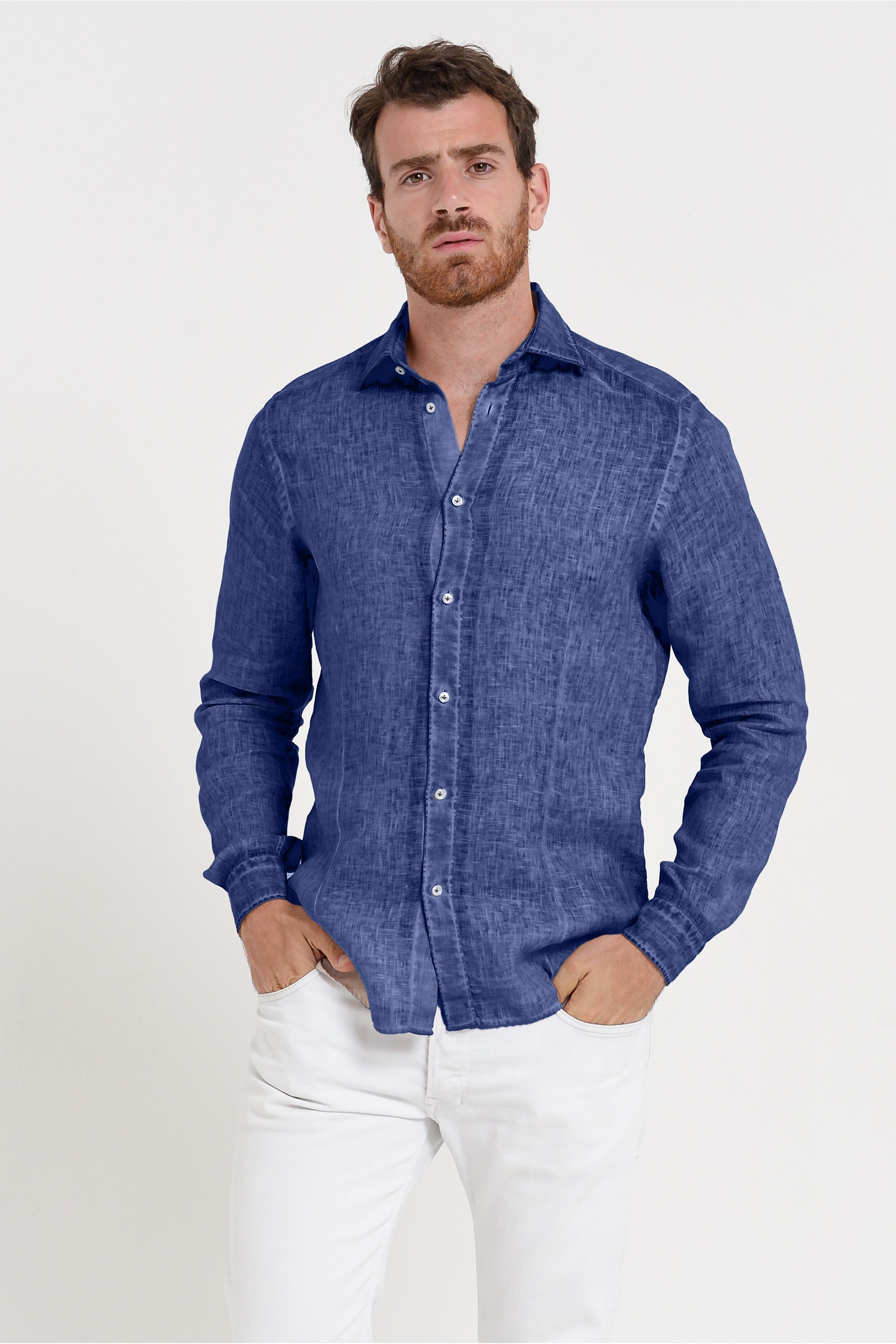 Camicia Slim Lino - Whale