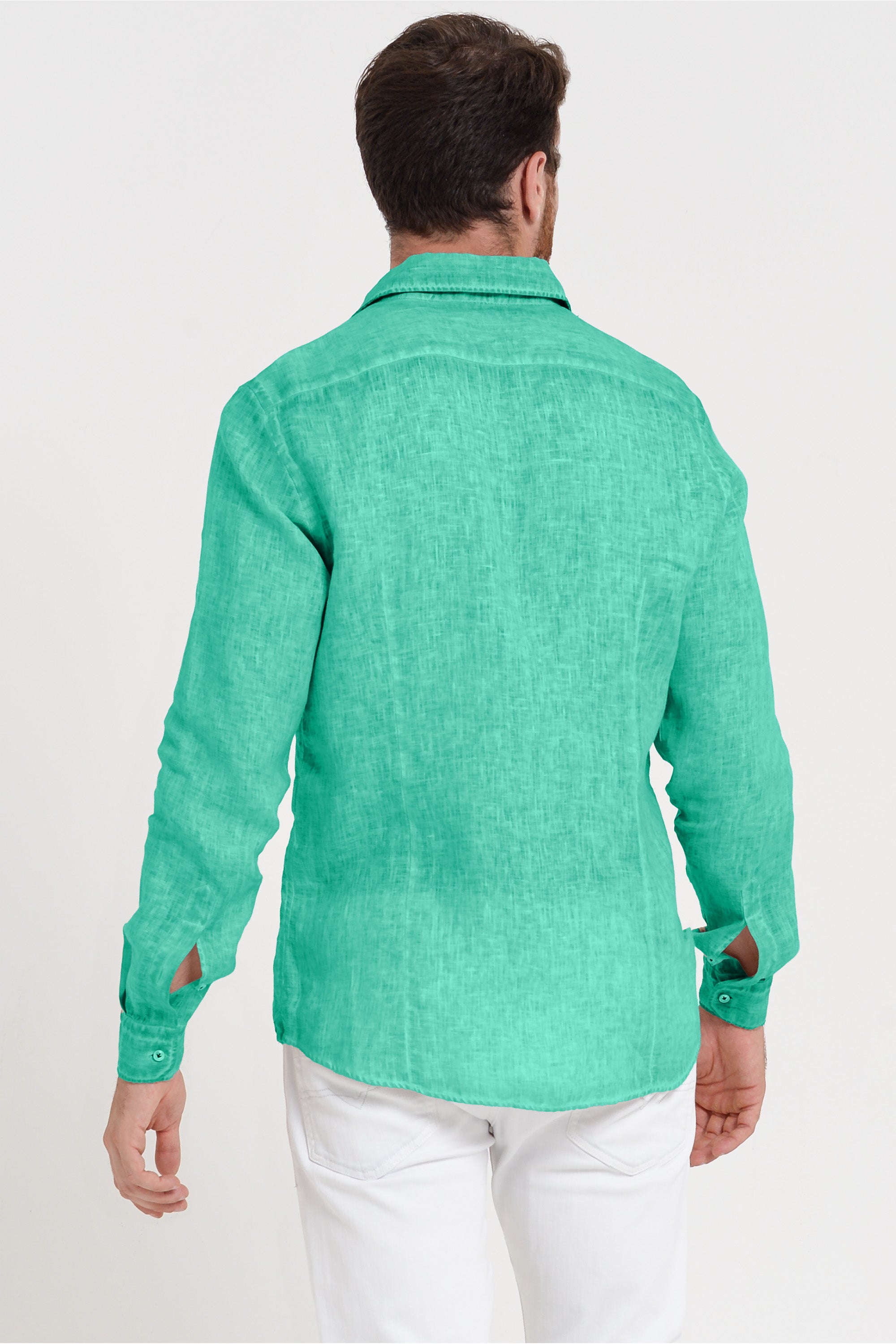 Slim Fit Linen Shirt - Jungle