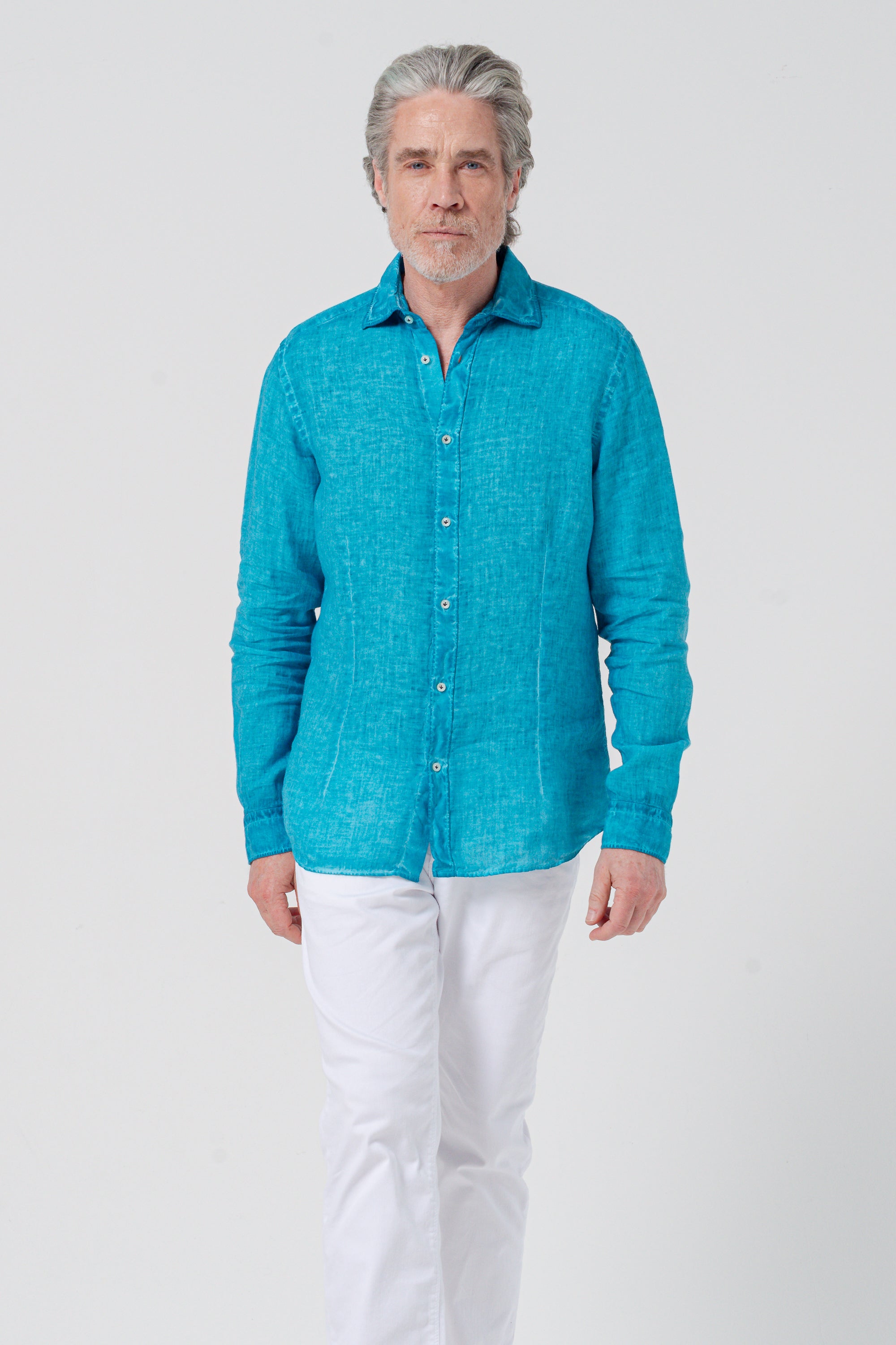 Slim Fit Linen Shirt - Nettuno