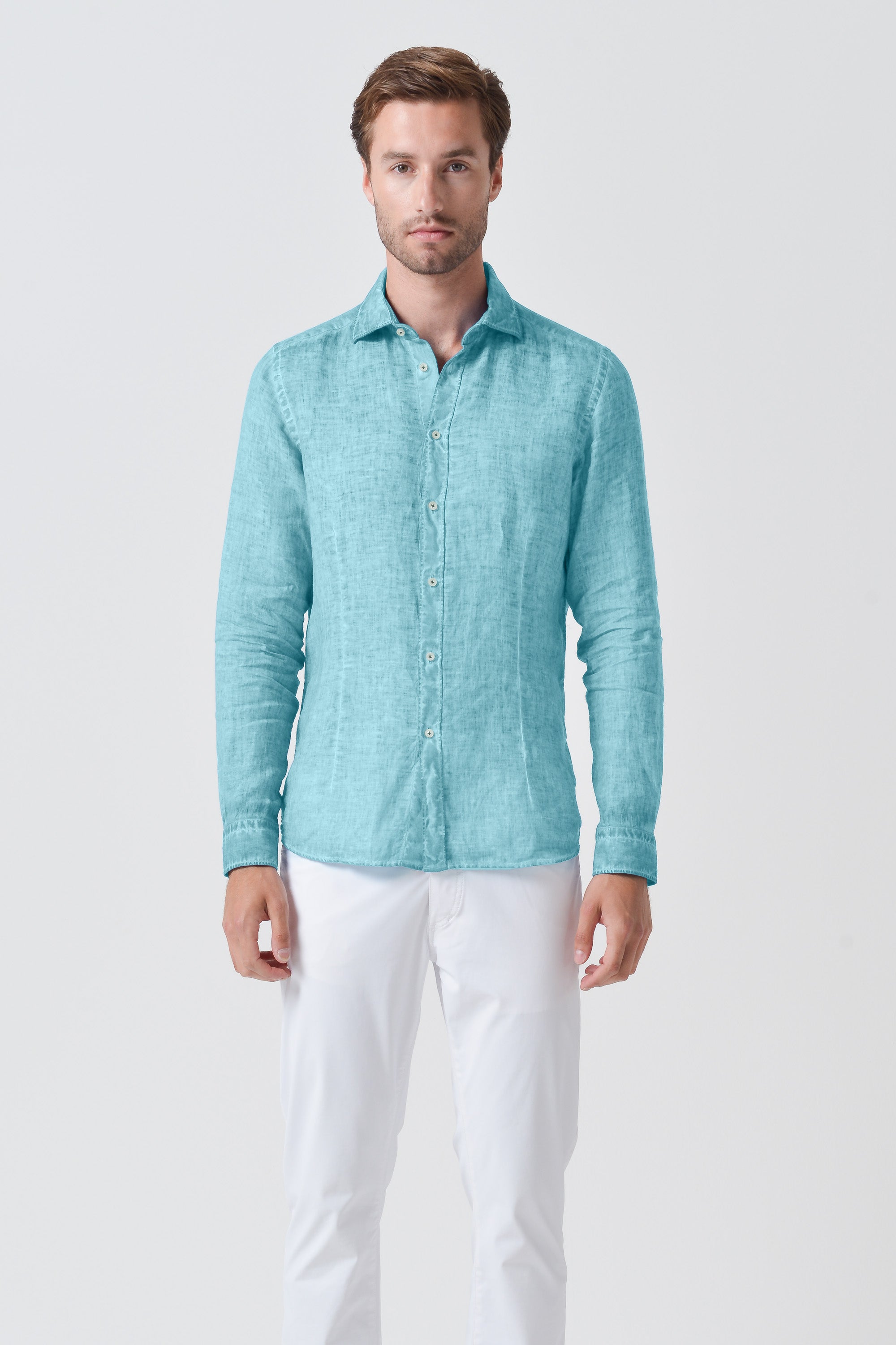 Camicia French Lino - Acqua