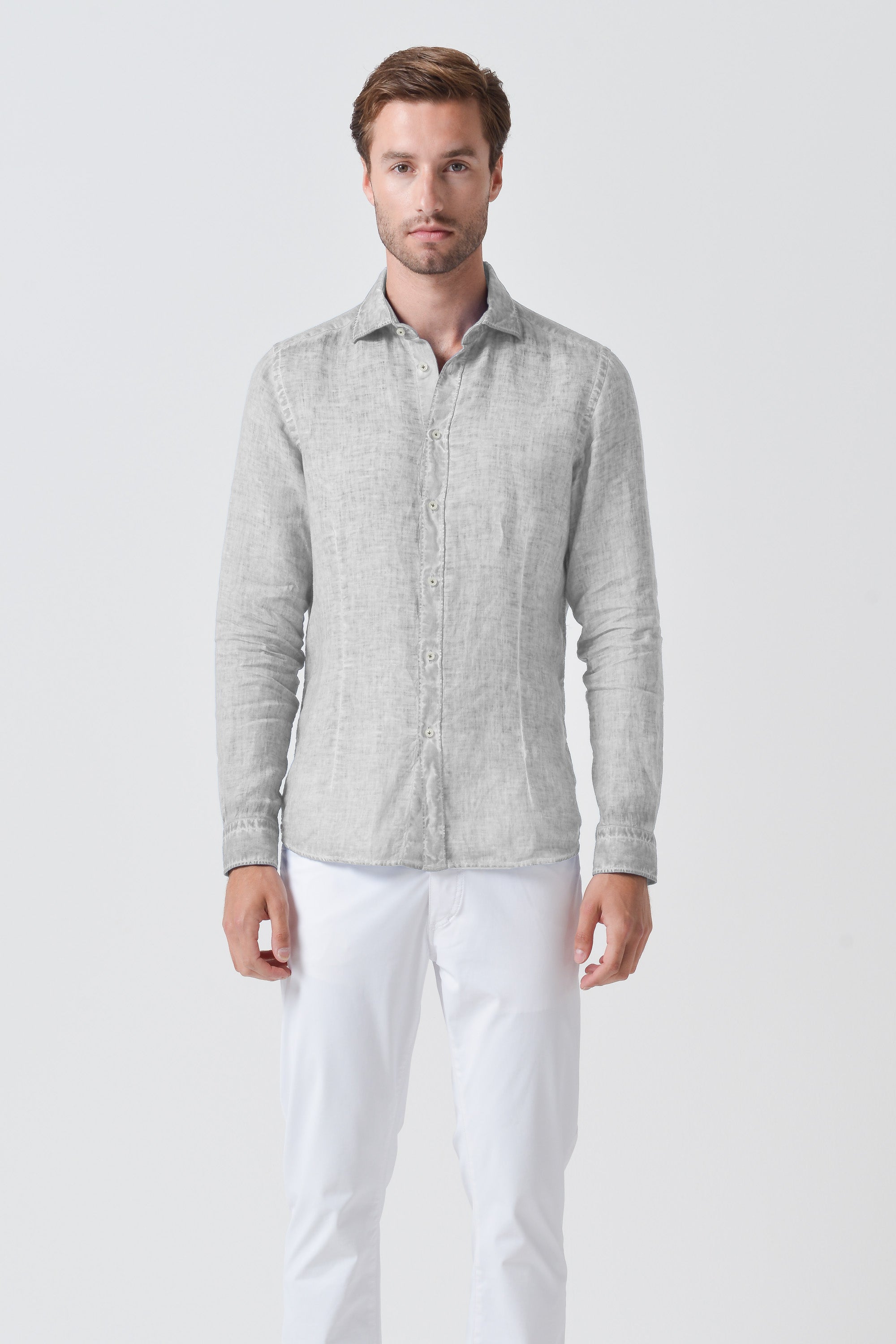 Camicia French Lino - Marmo