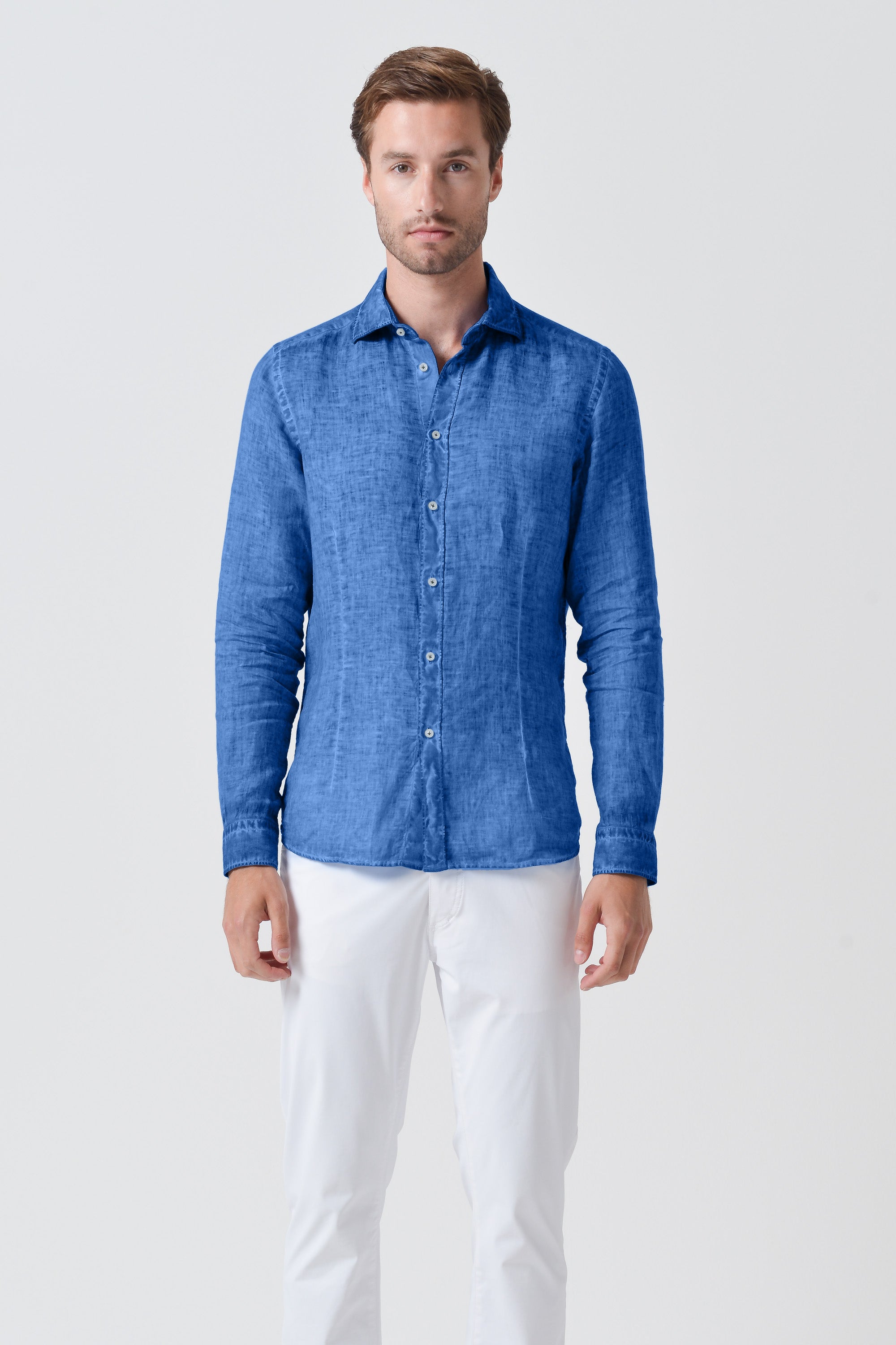 Slim Fit Linen Shirt - Oceano