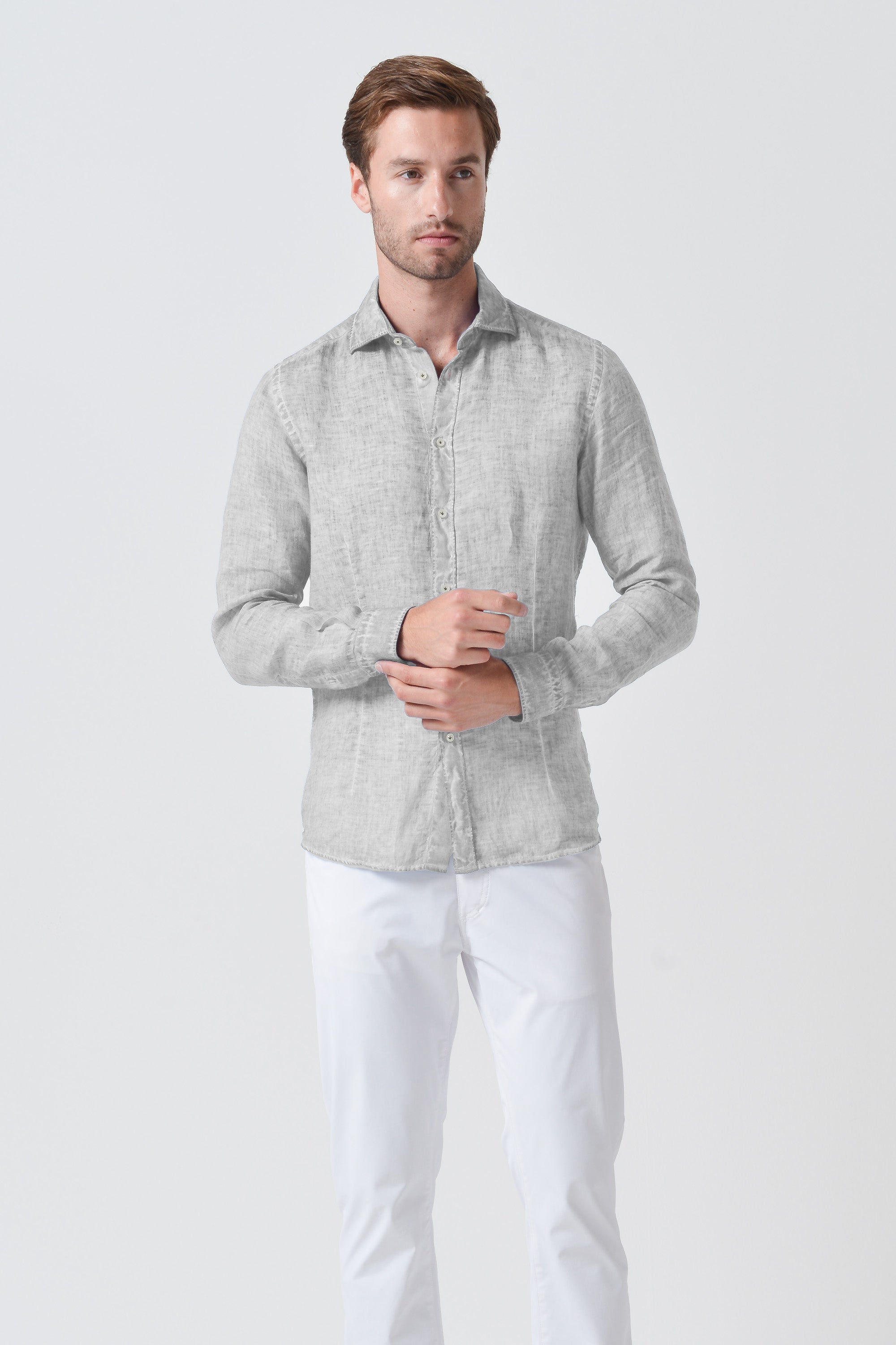 Camicia French Lino - Marmo