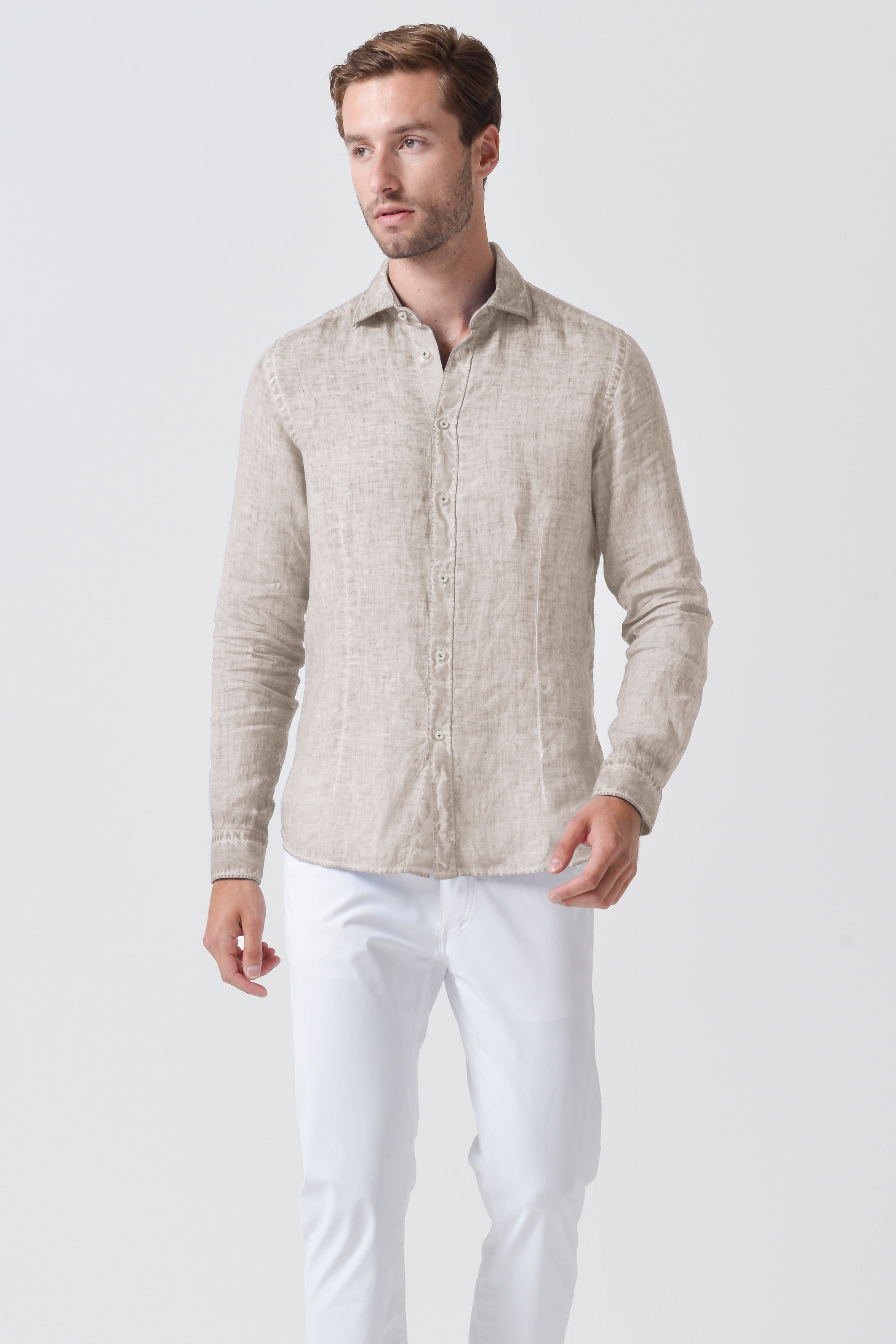 Canapa - Slim Fit Spread Collar Linen Shirts - Ploumanc'h Canapa - Slim Fit Spread Collar Linen Shirts - Ploumanc'h