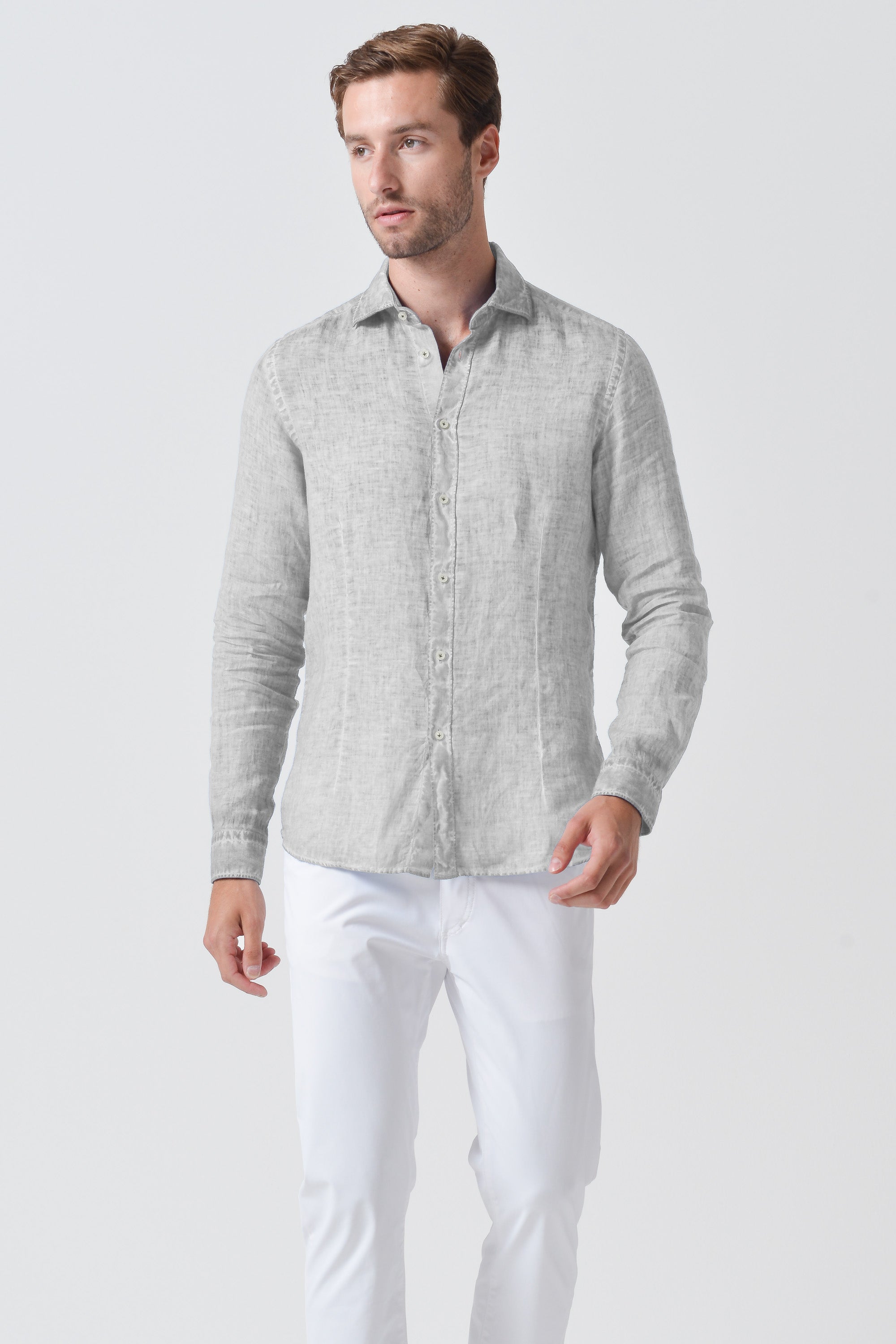 Camicia French Lino - Marmo