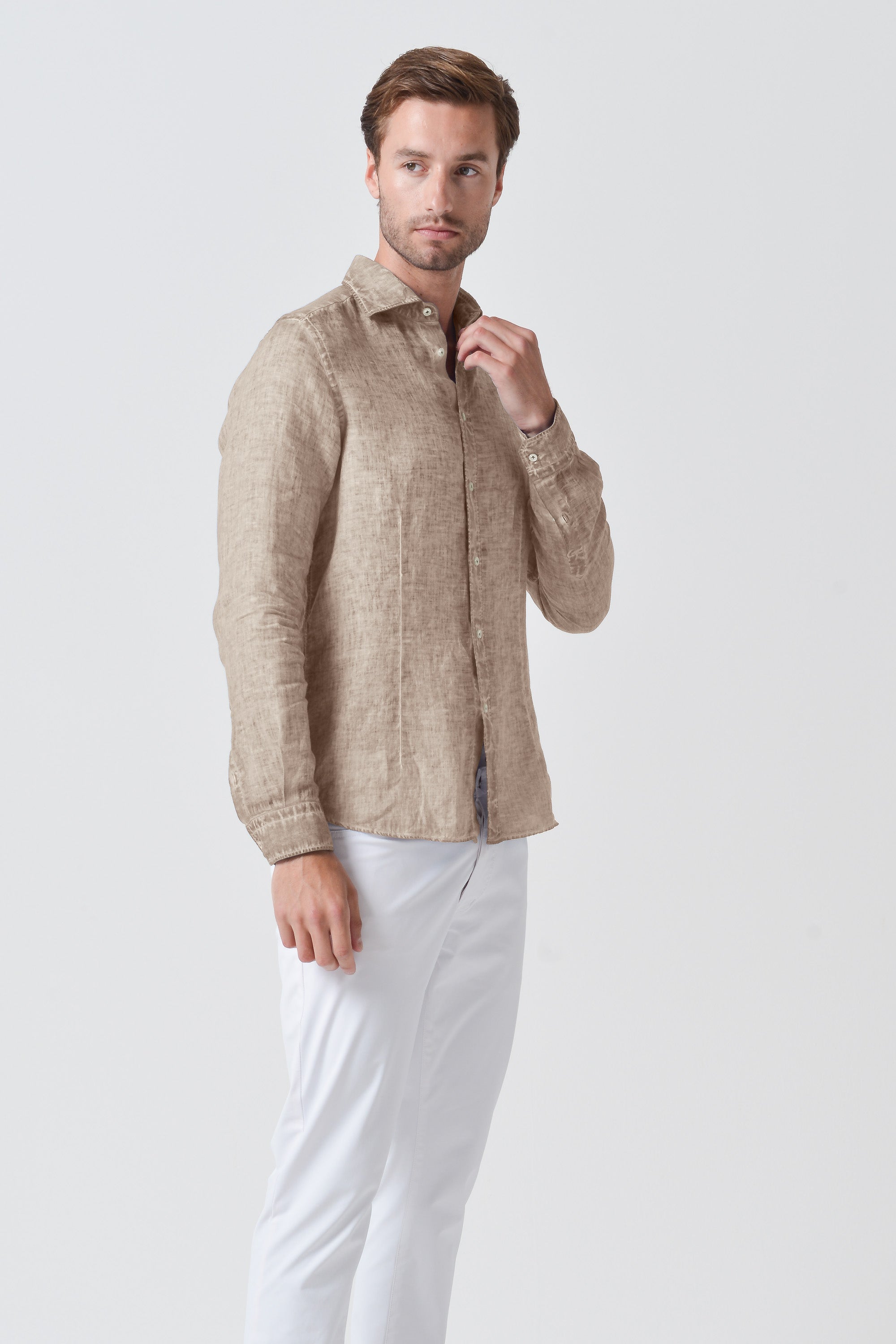 Slim Fit Linen Shirt - Harbor