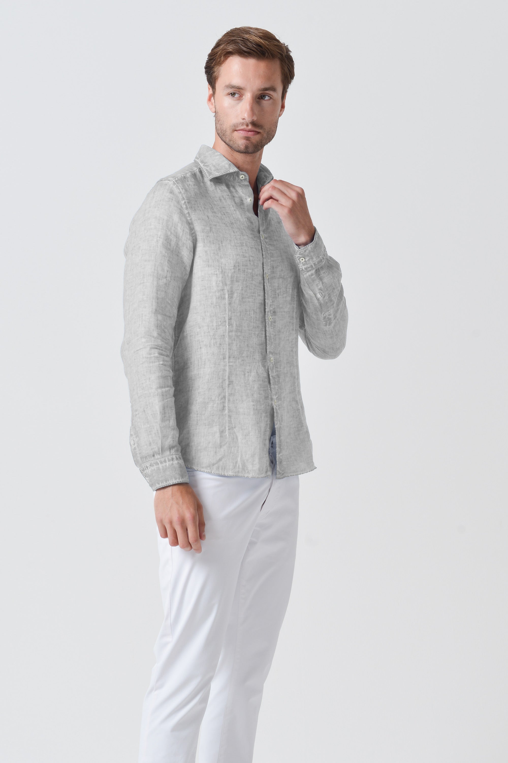Camicia French Lino - Marmo