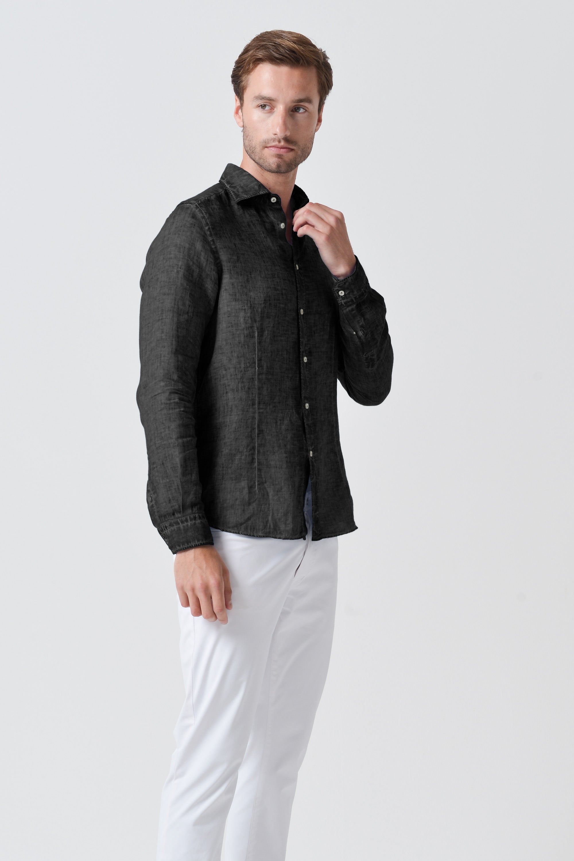 Slim Fit Linen Shirt - Pietra