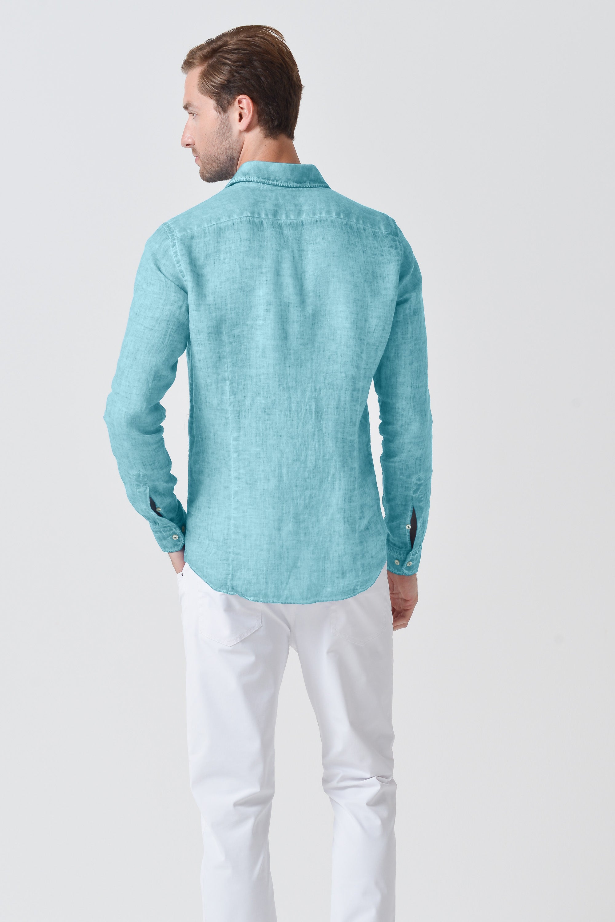Camicia French Lino - Acqua
