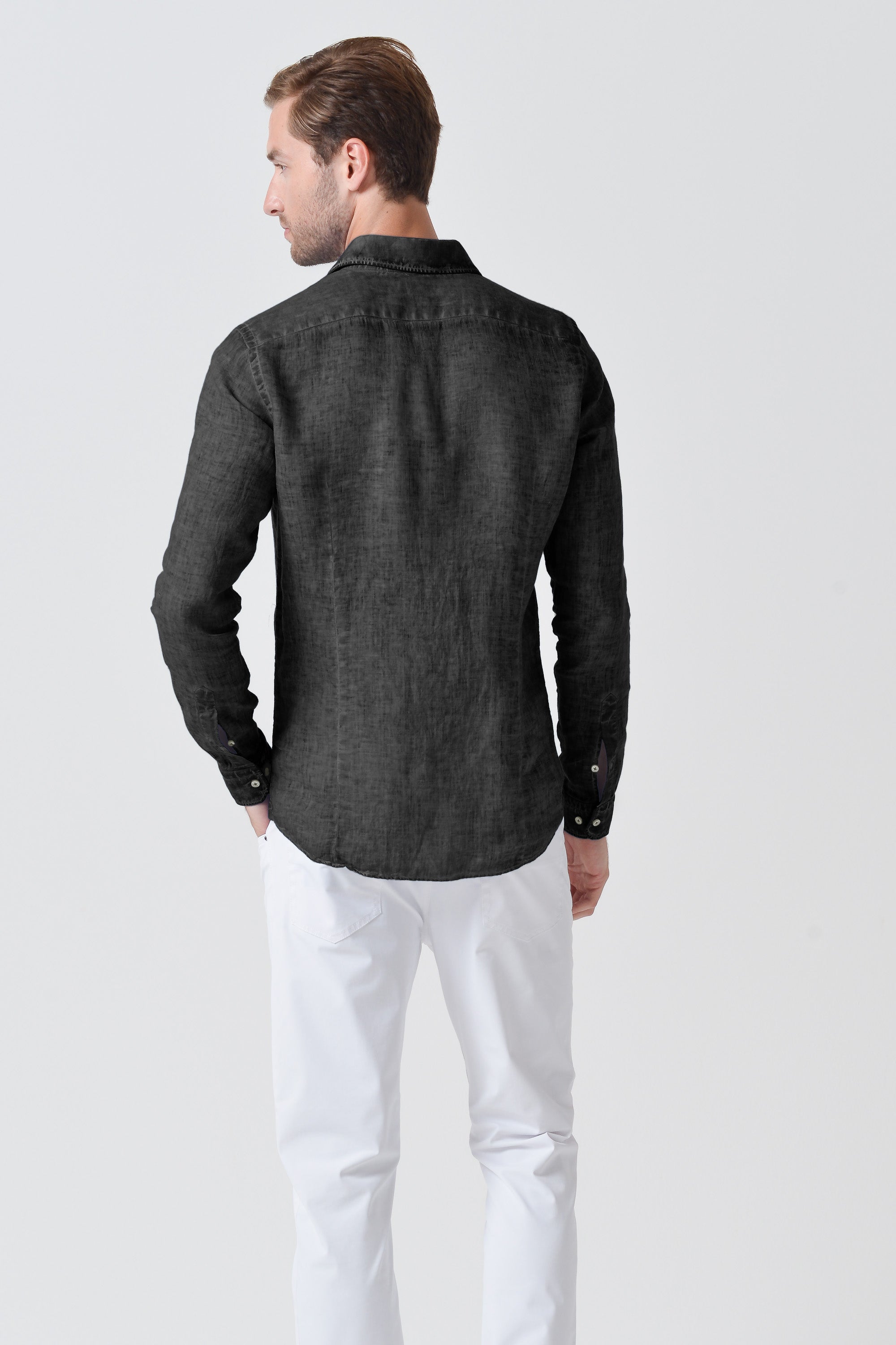 Slim Fit Linen Shirt - Pietra
