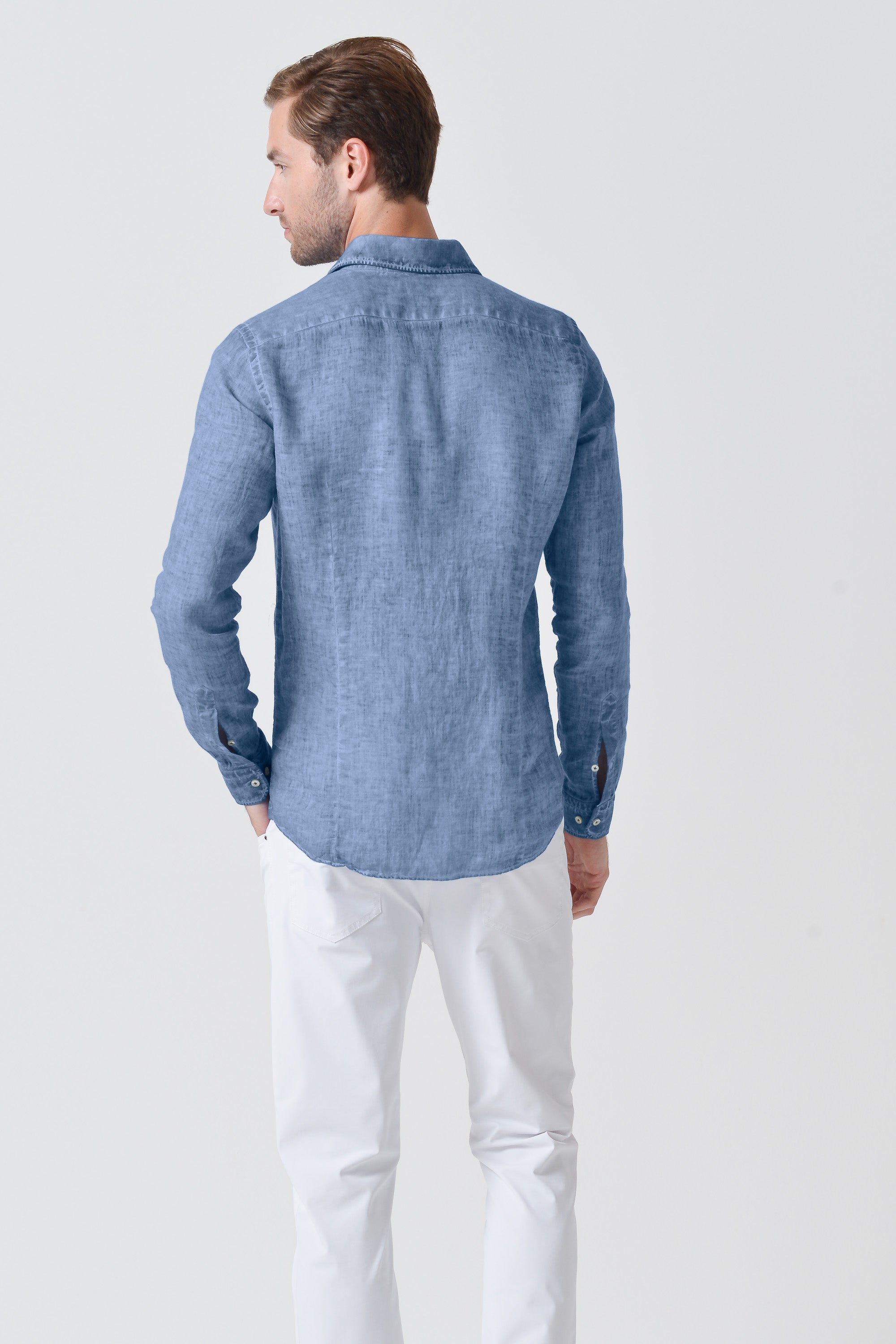 Slim Fit Linen Shirt - Polar