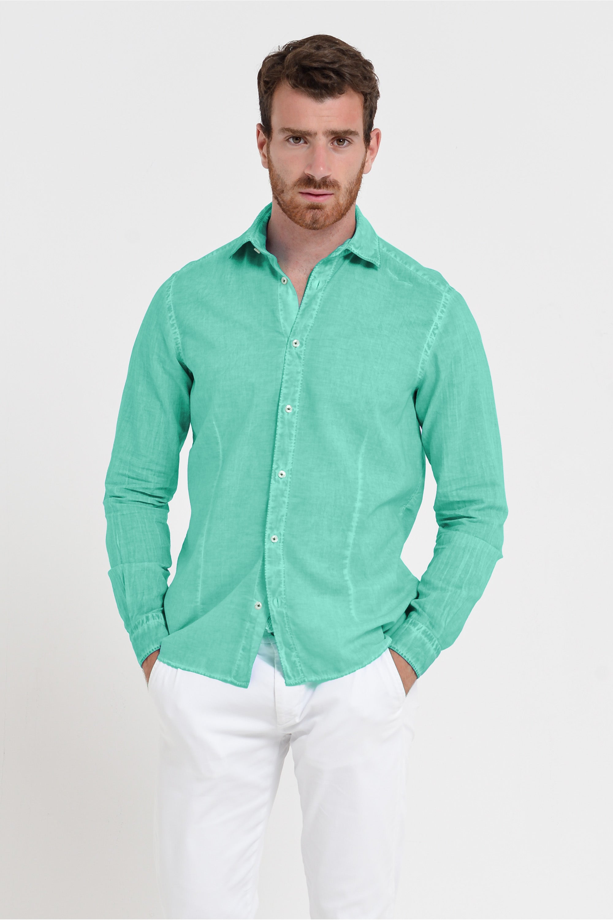 Slim Fit Voile Shirt - Jungle