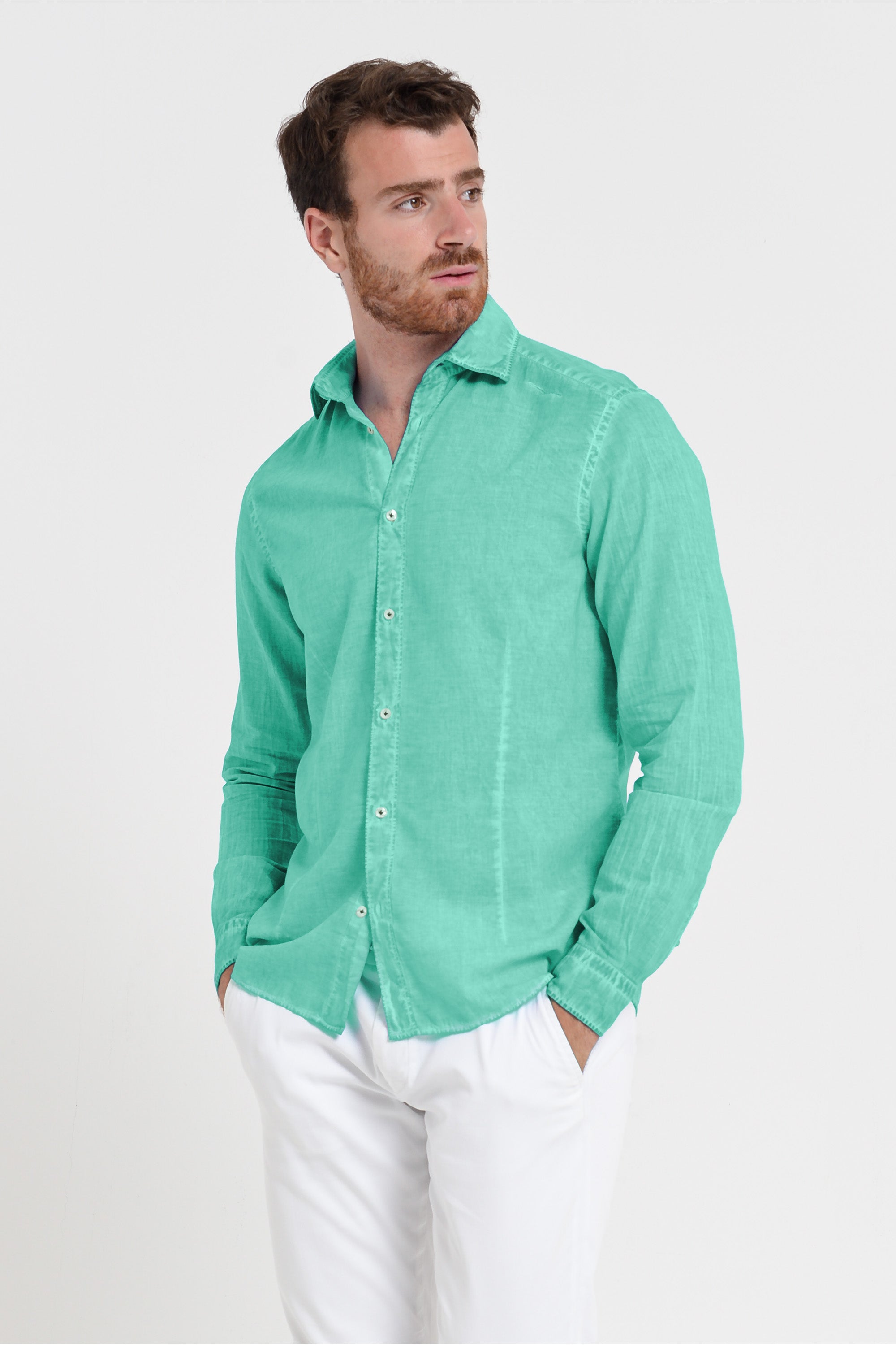 Slim Fit Voile Shirt - Jungle