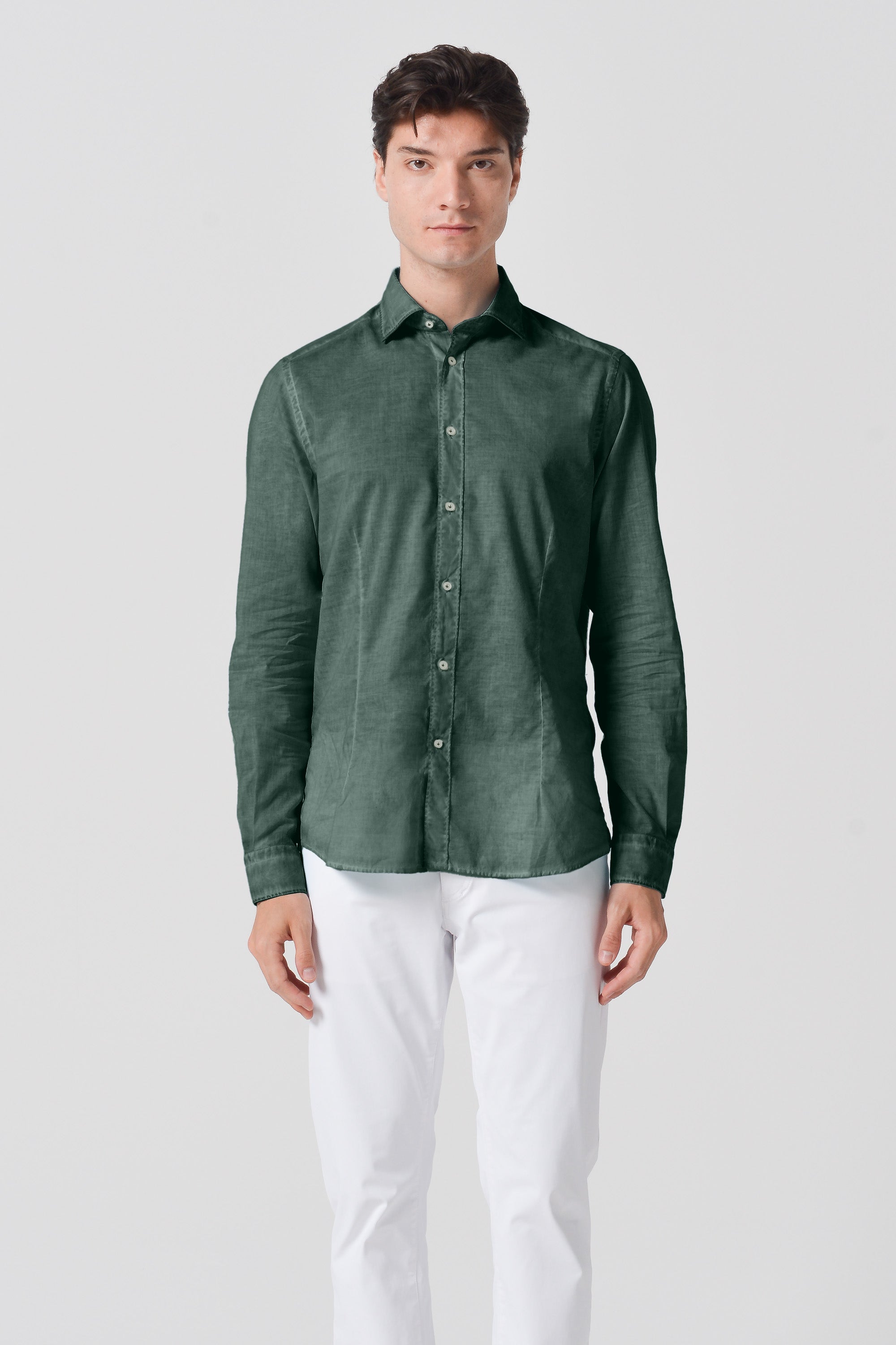 Slim Fit Voile Shirt - Nori