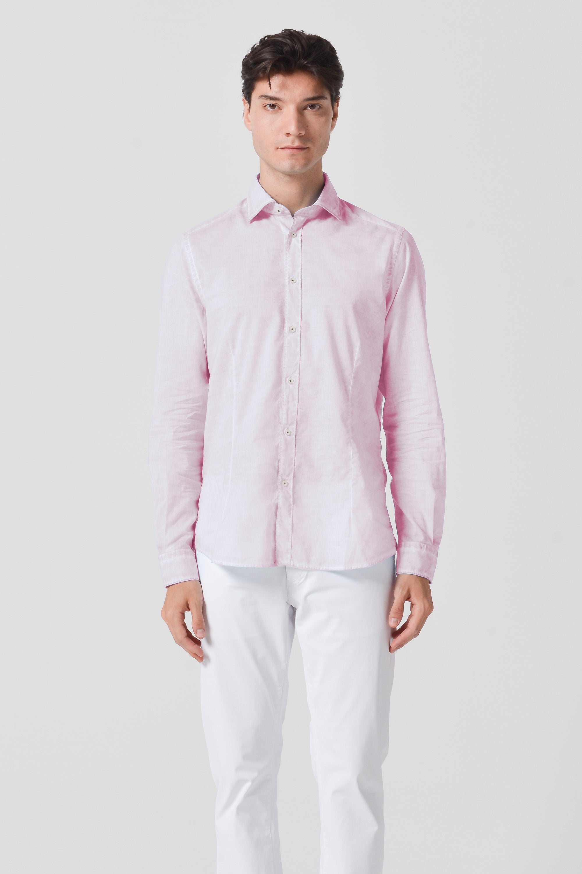 Slim Fit Voile Shirt - Rose