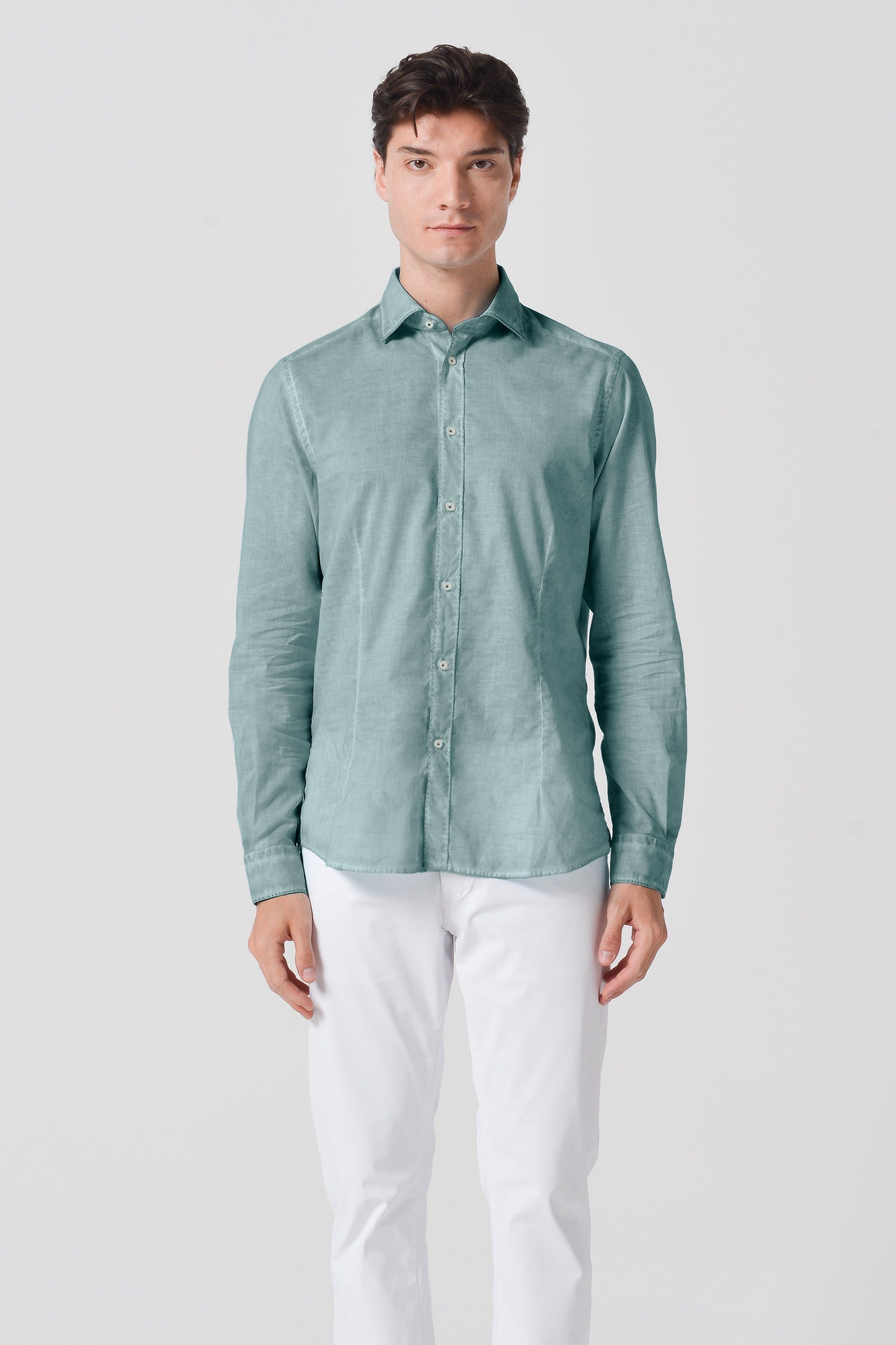 Slim Fit Voile Shirt - Shark