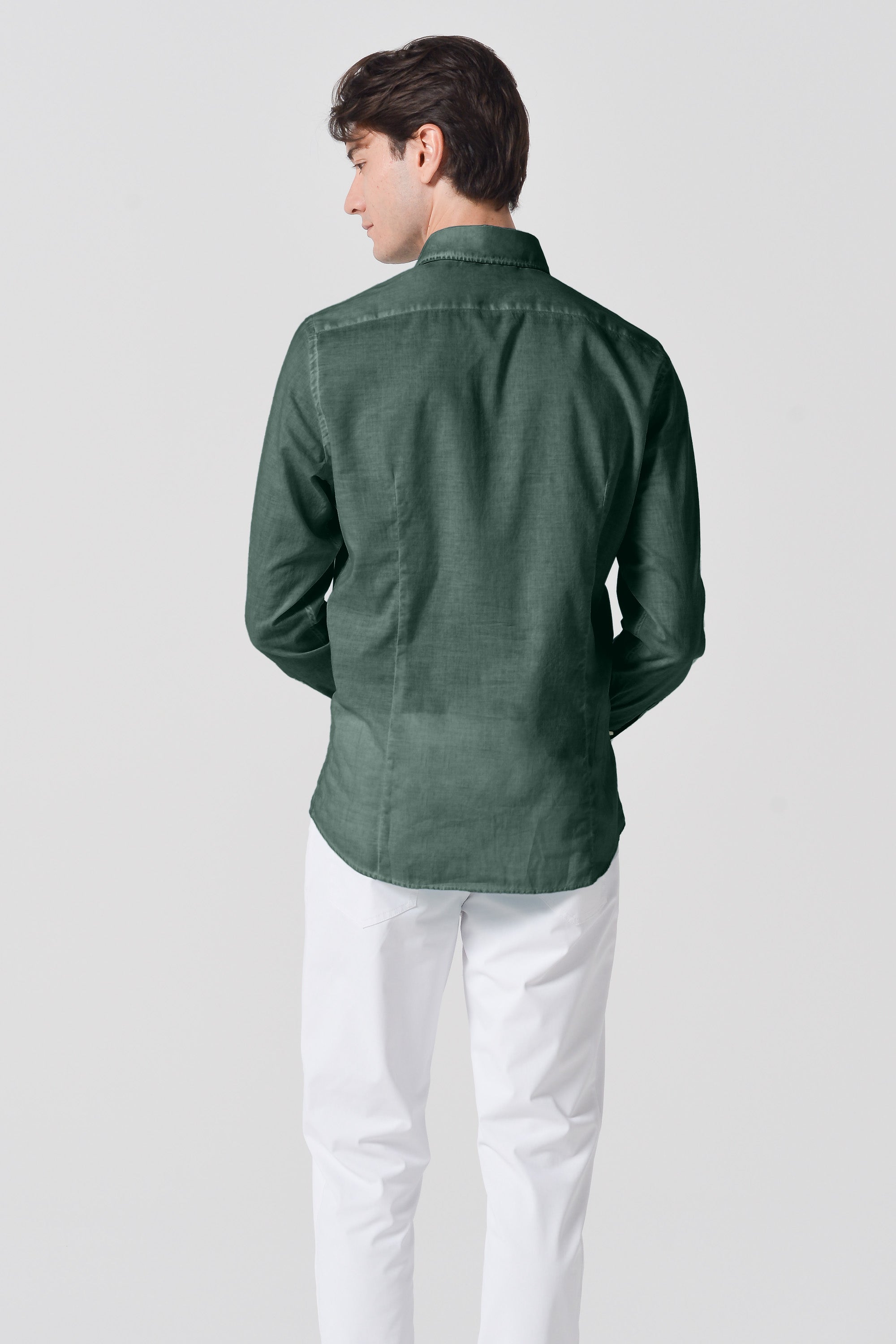 Slim Fit Voile Shirt - Nori