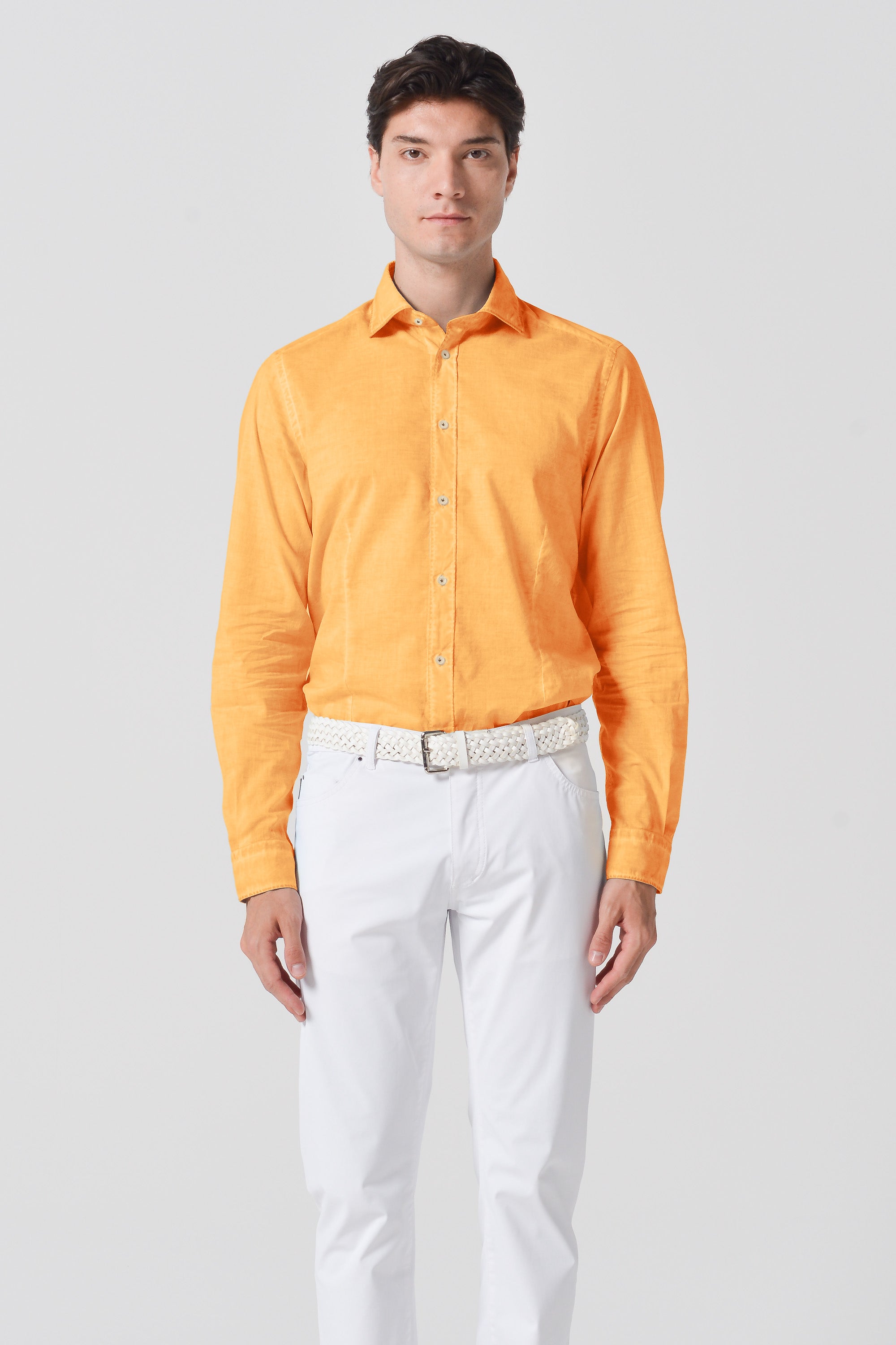Slim Fit Voile Shirt - Apricot