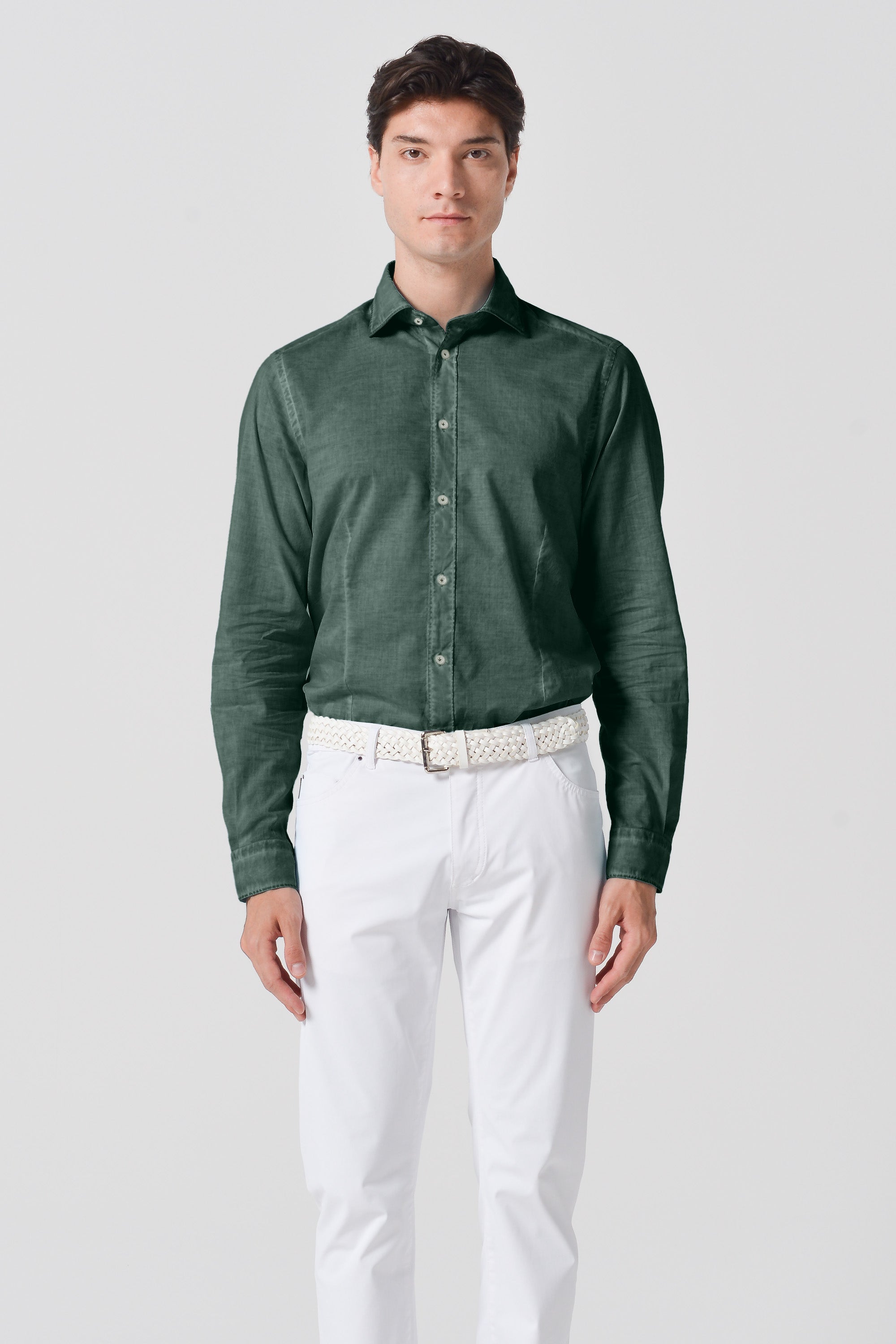 Slim Fit Voile Shirt - Nori