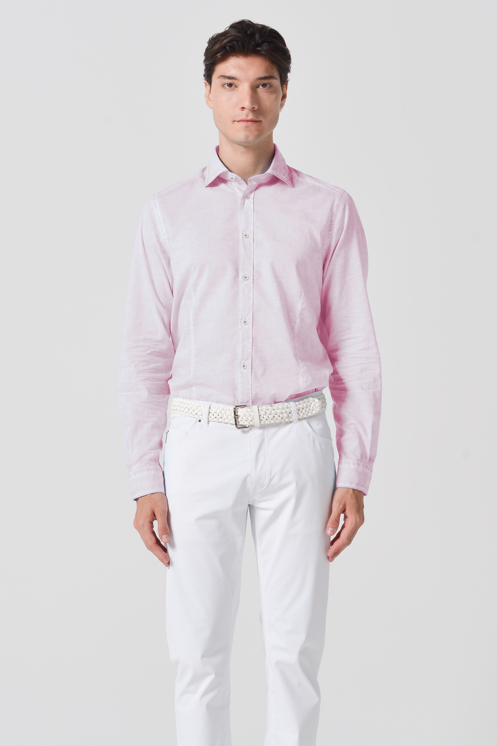 Slim Fit Voile Shirt - Rose