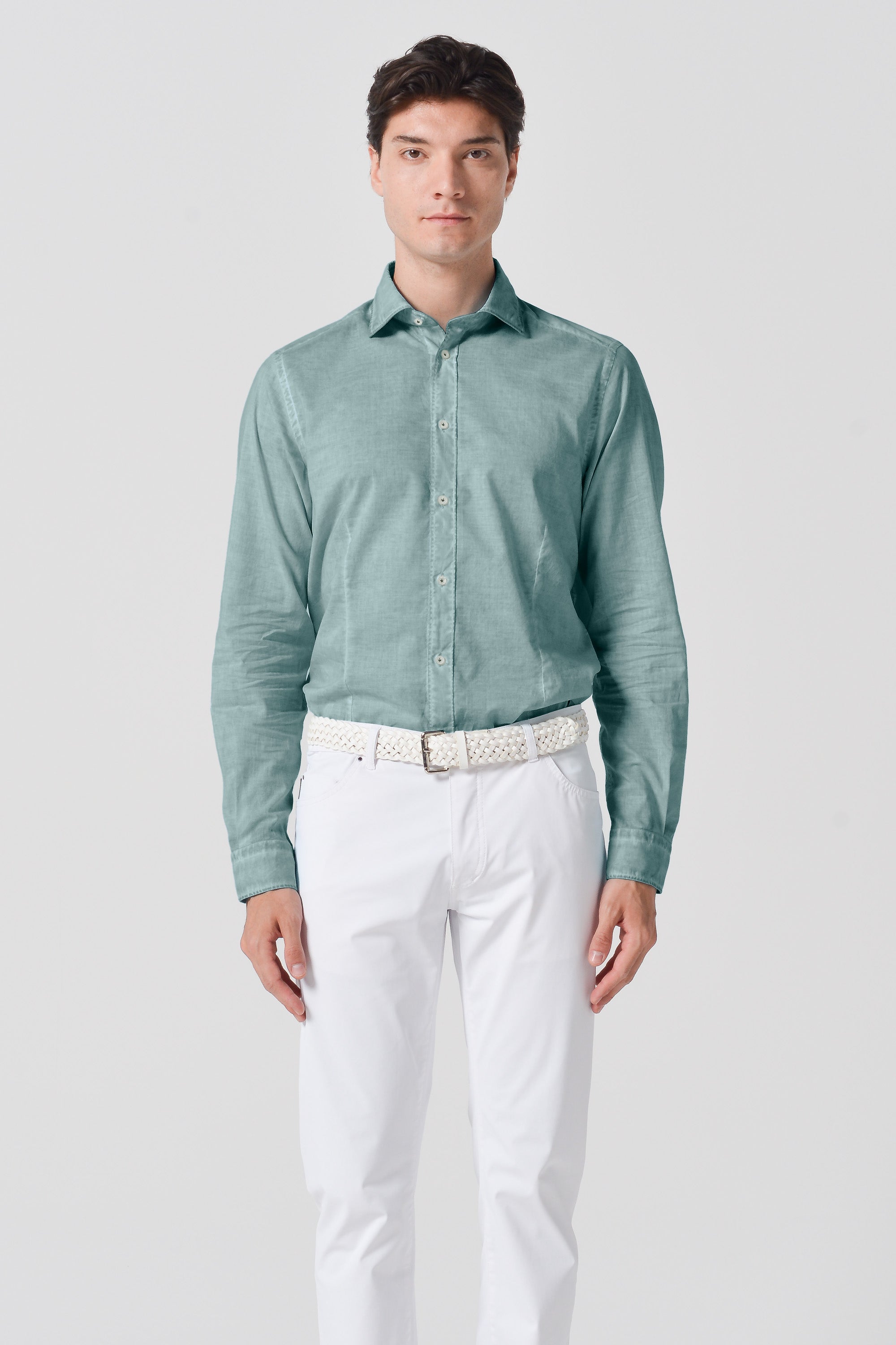 Slim Fit Voile Shirt - Shark