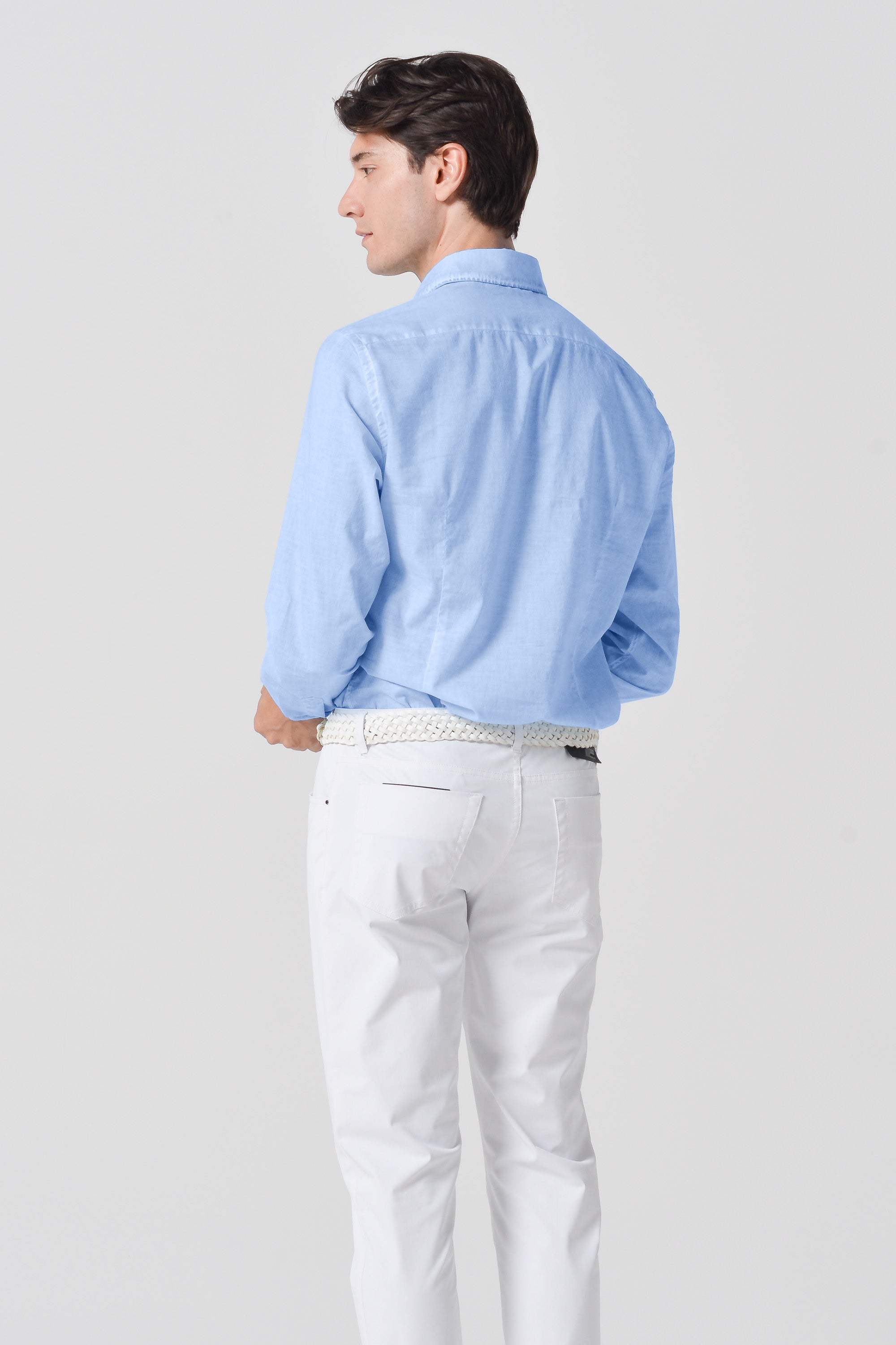 Slim Fit Voile Shirt - Cielo