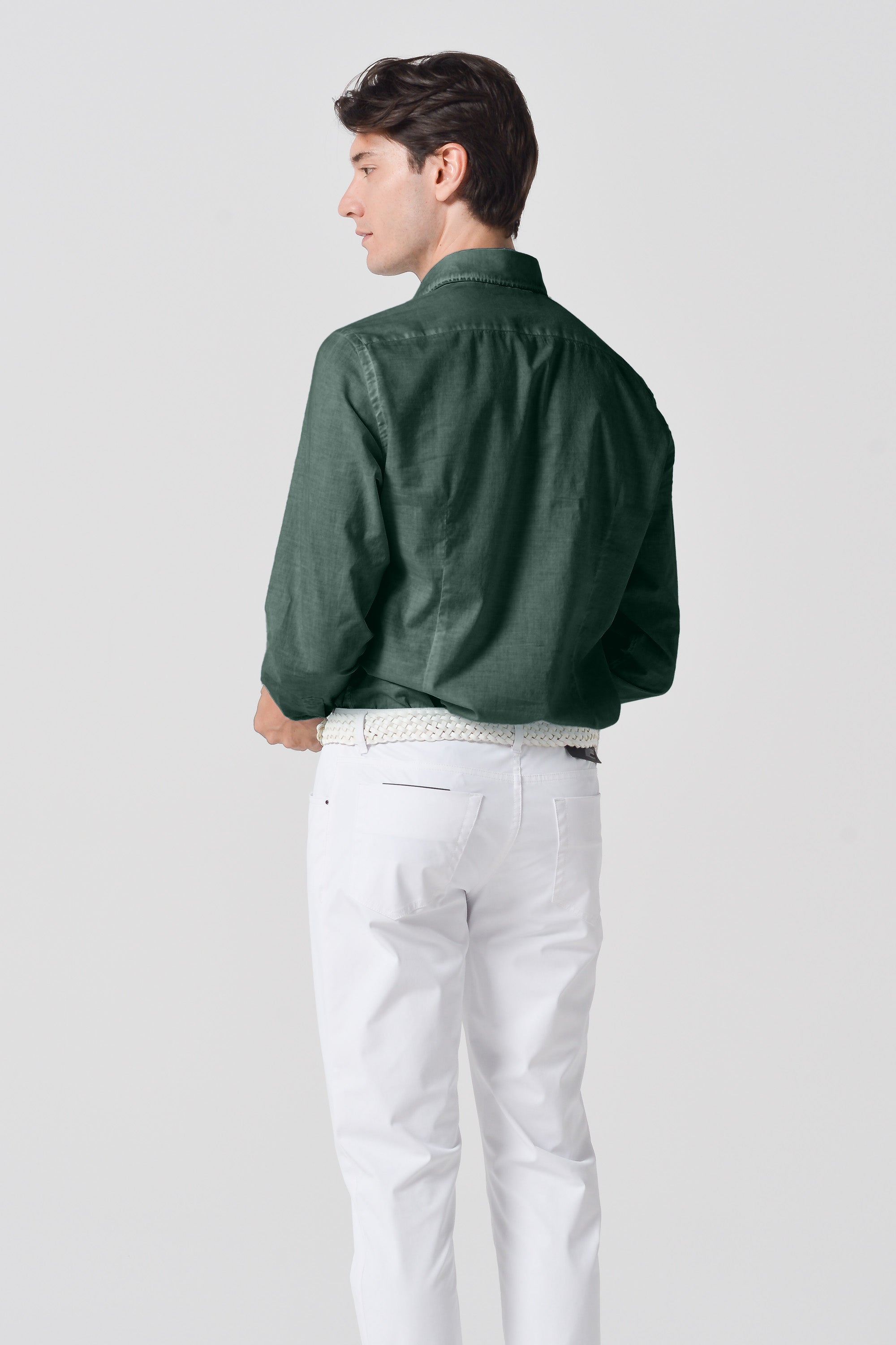 Slim Fit Voile Shirt - Nori