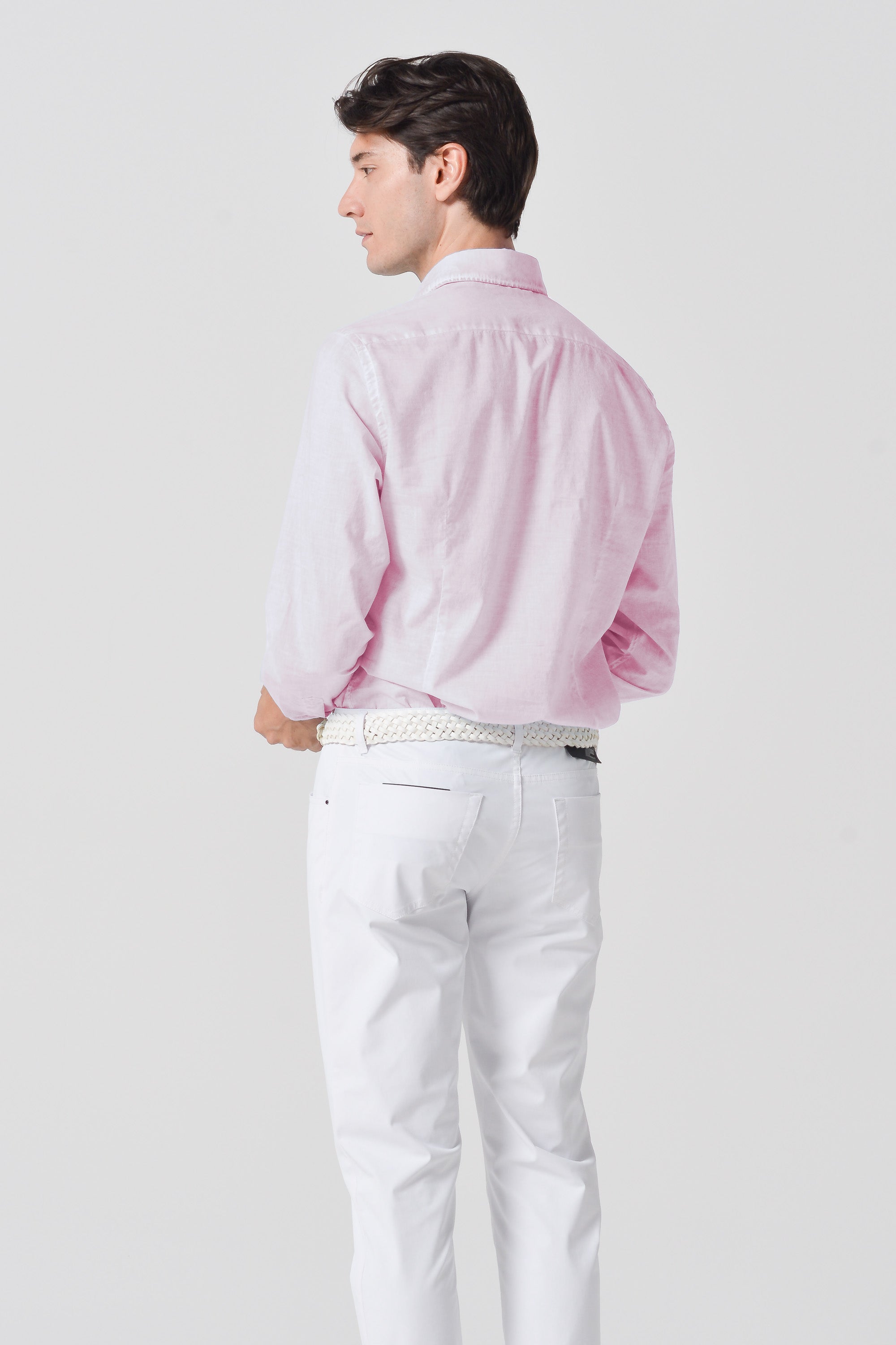 Camicia Slim Cotone Voile - Rose