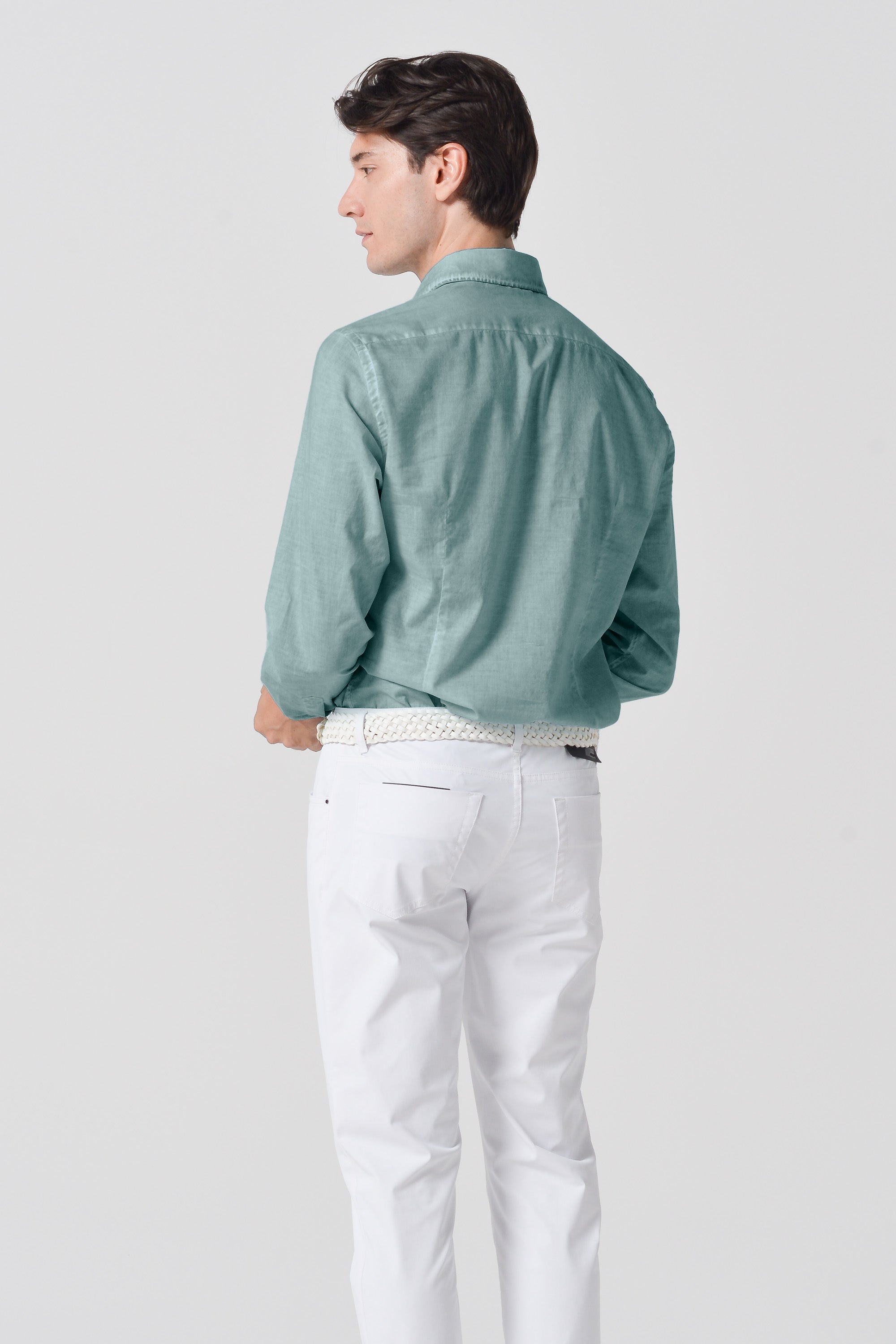 Slim Fit Voile Shirt - Shark