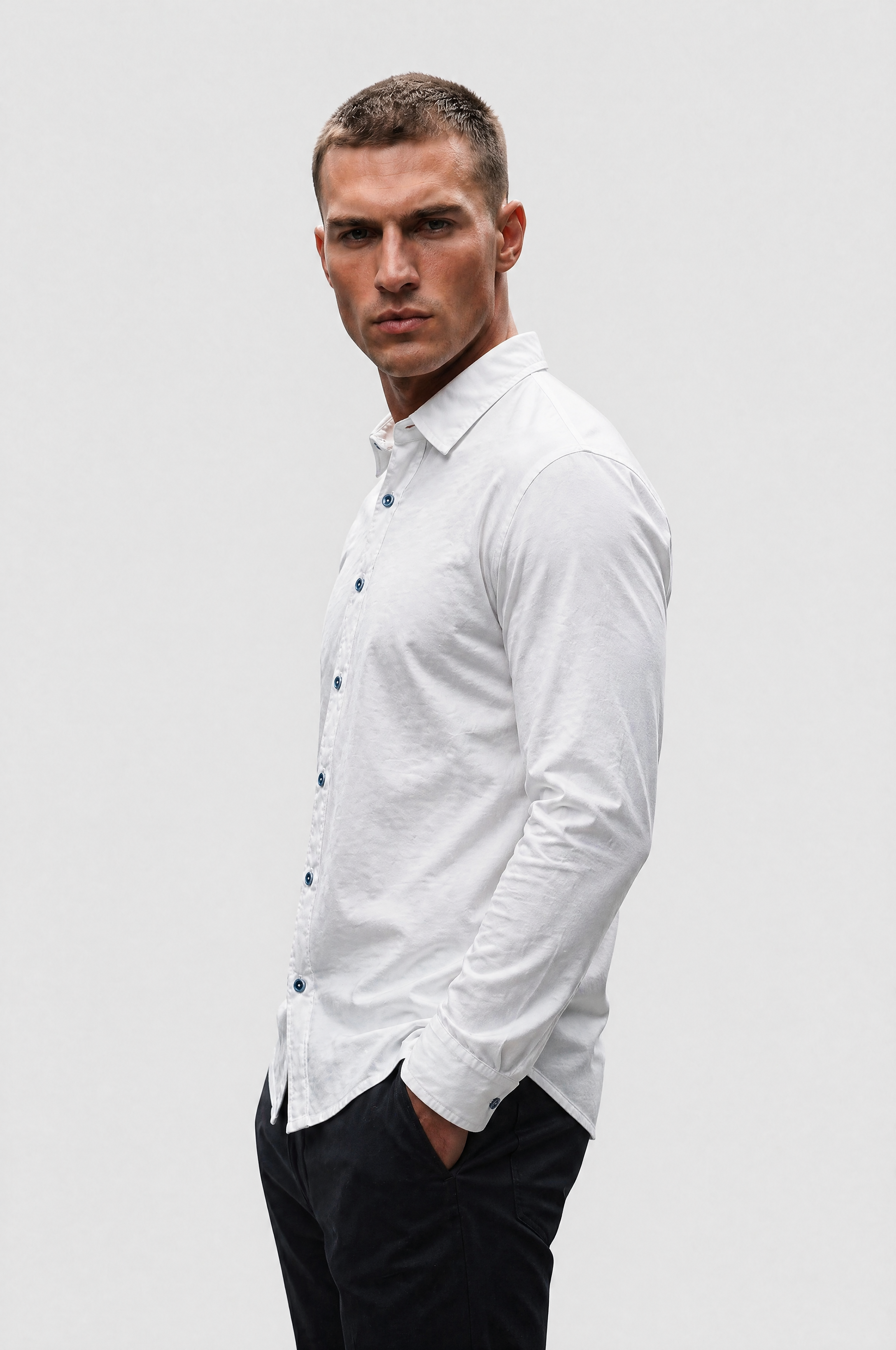 Cotton Jersey Shirt - White