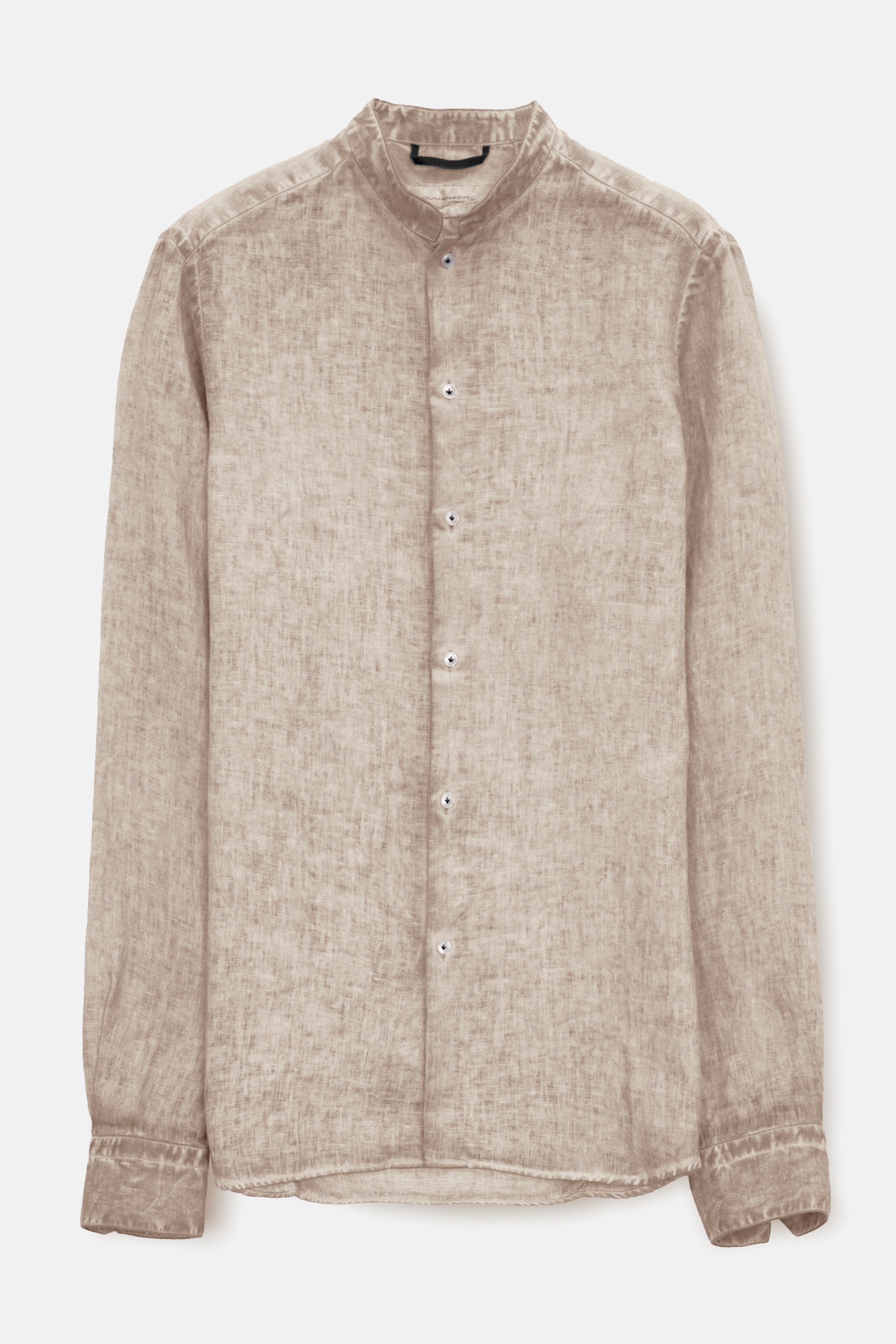 Banded Collar Linen Shirt - Harbor