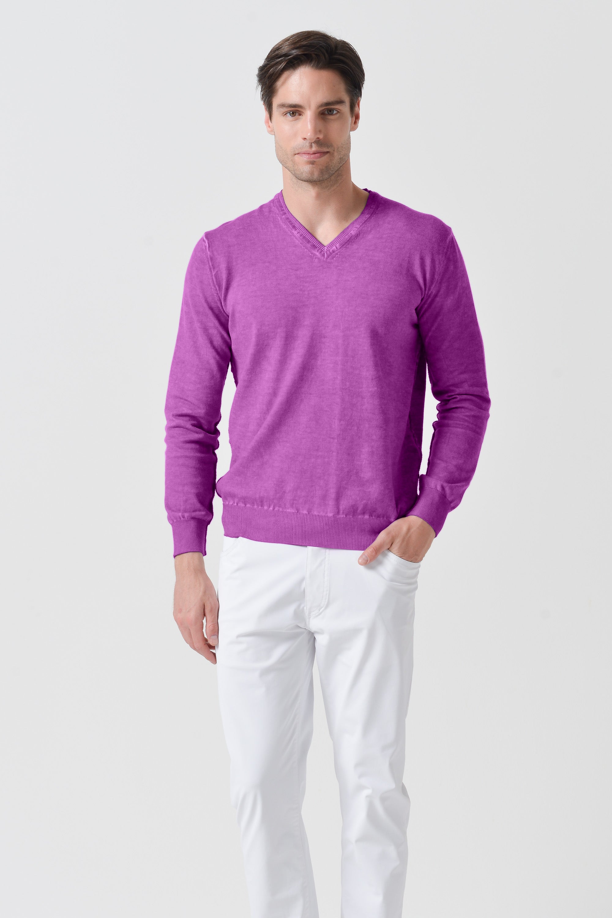 V-Neck Knit - Bouganvillea