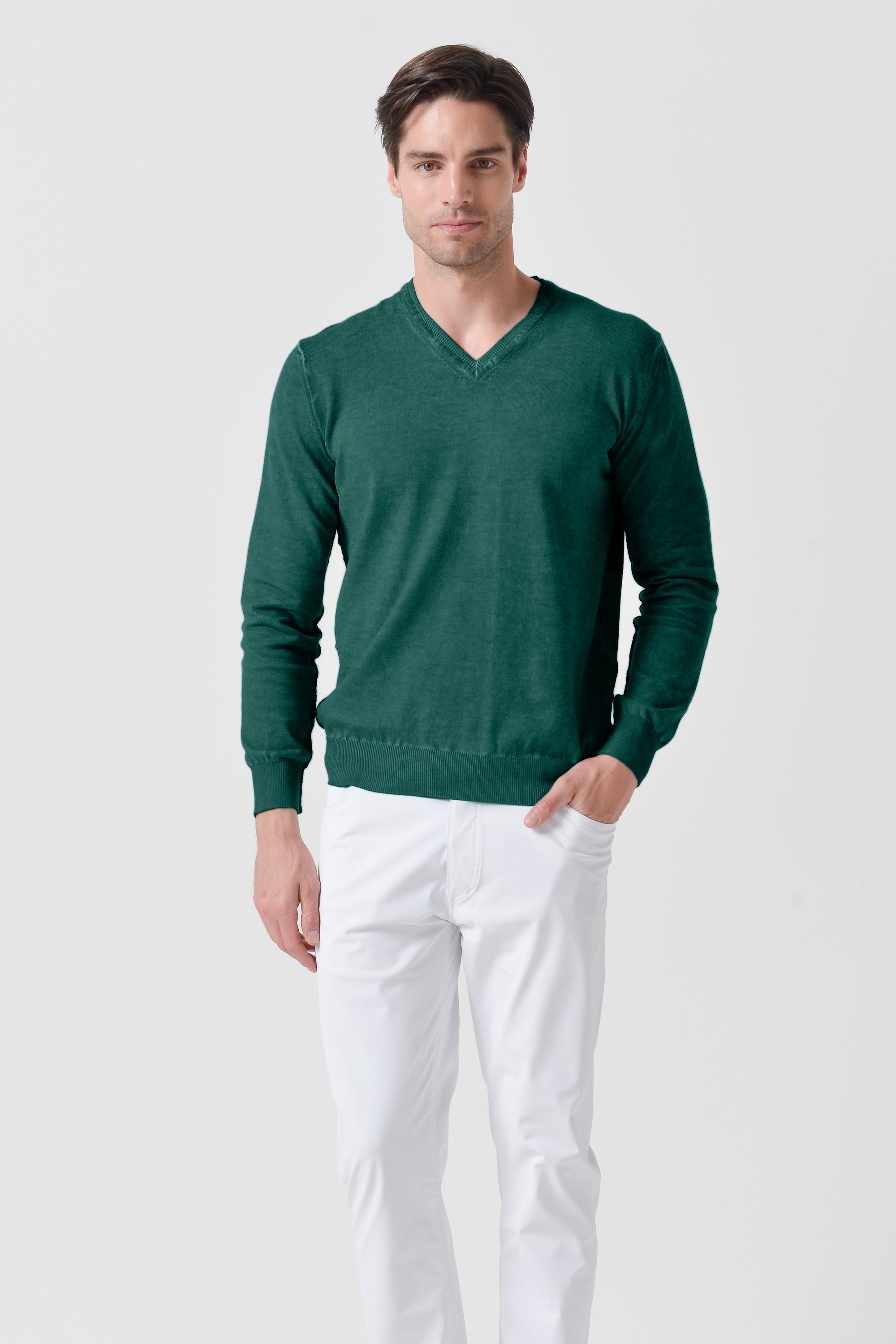 V-Neck Knit - Lagoon