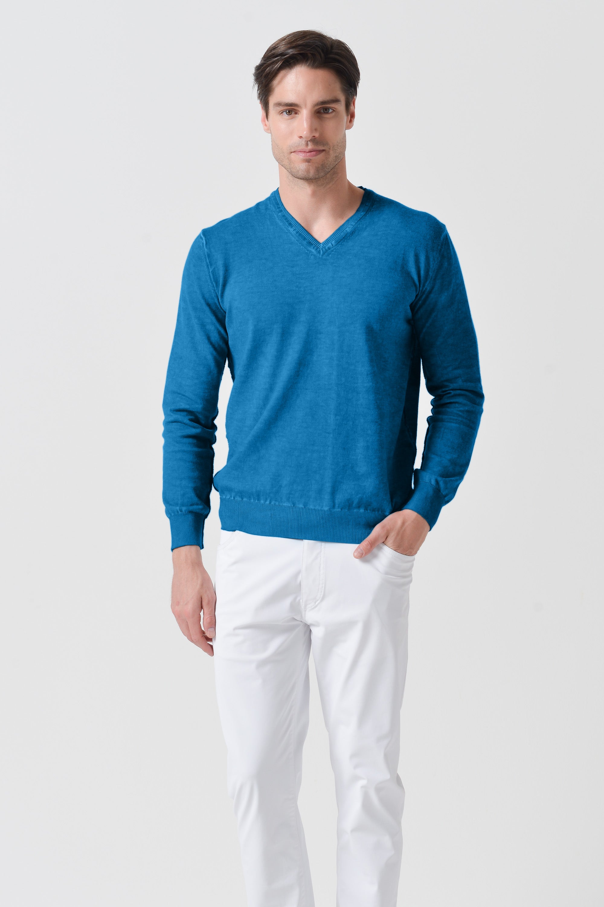 V-Neck Knit - Mistral