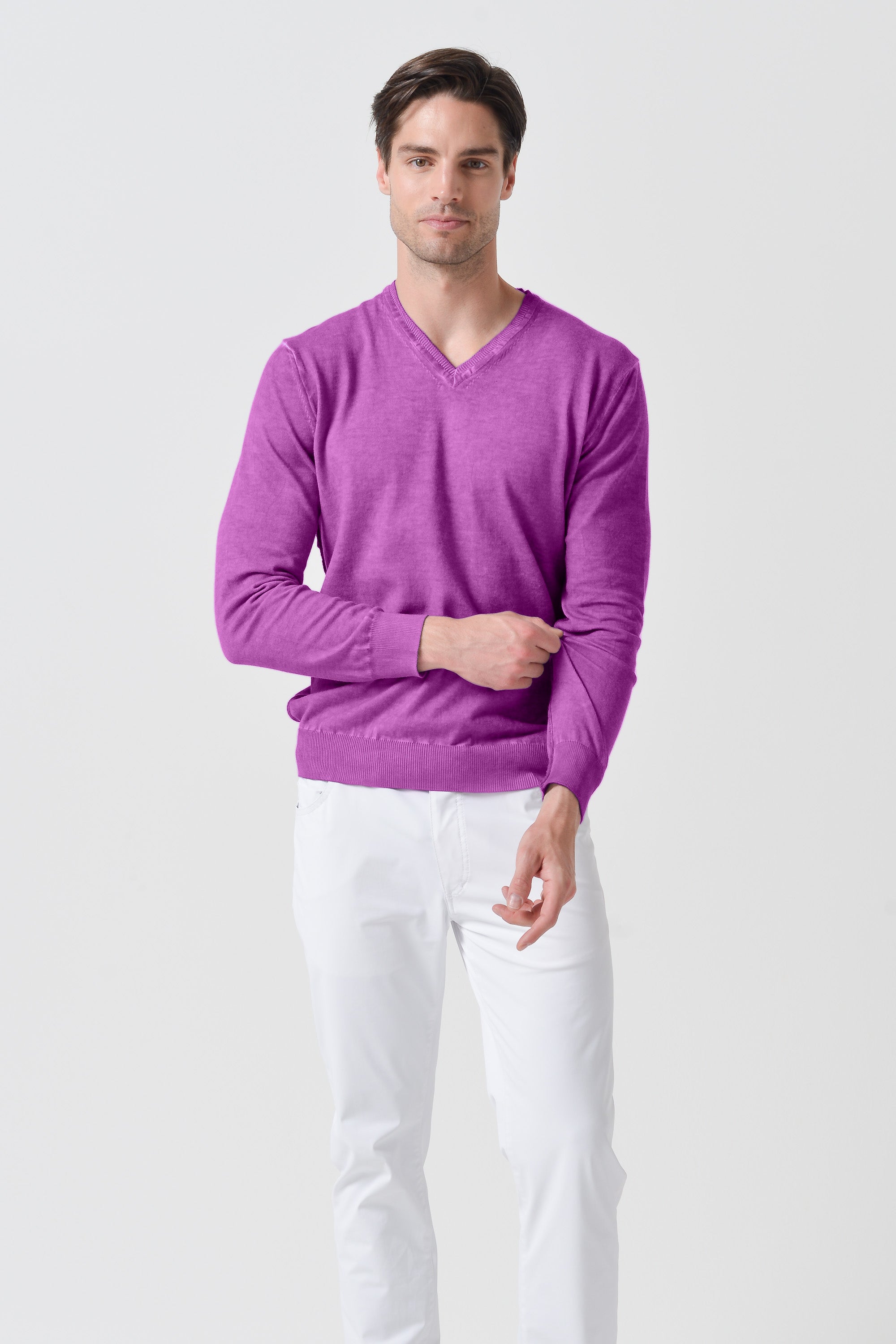 V-Neck Knit - Bouganvillea