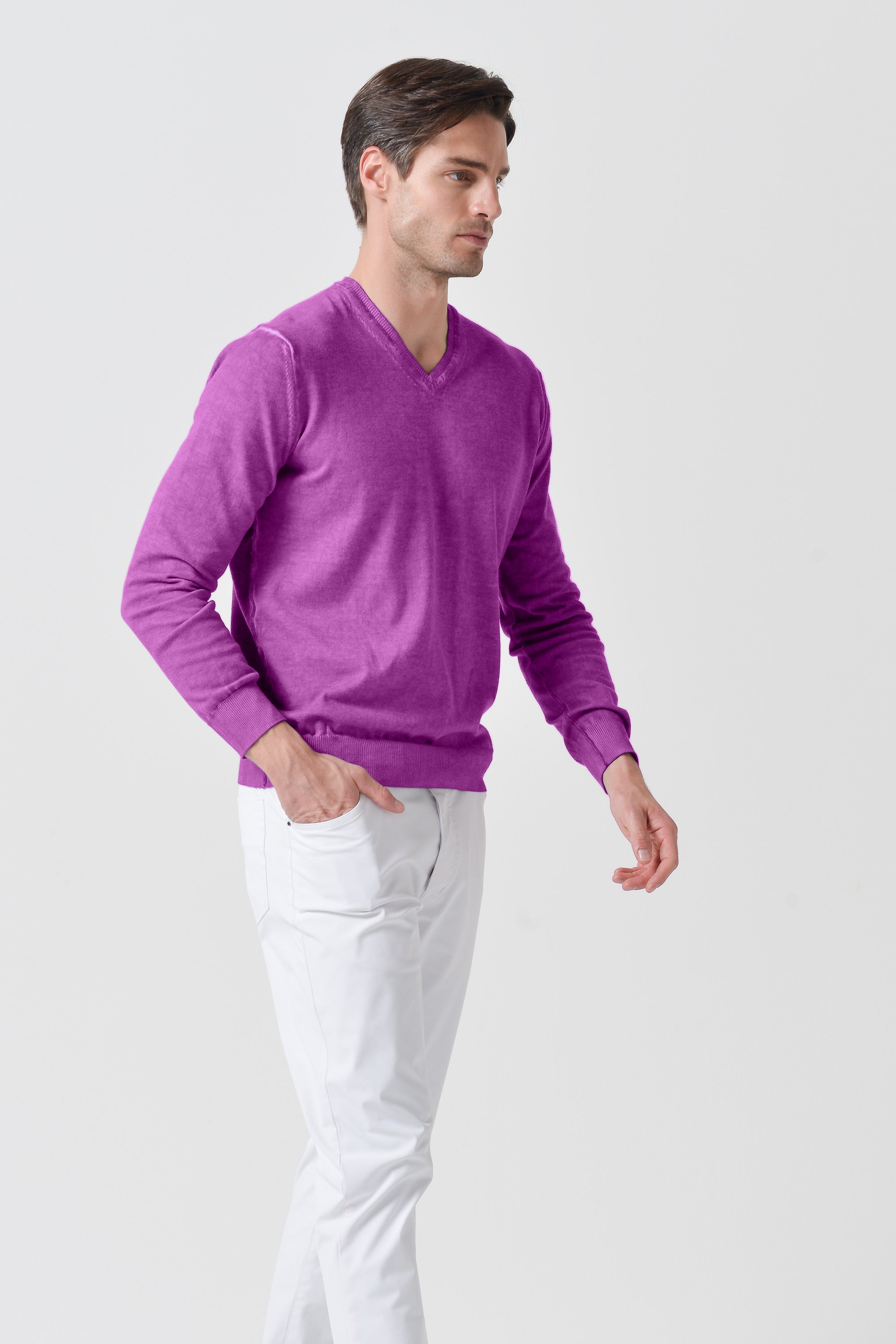 V-Neck Knit - Bouganvillea