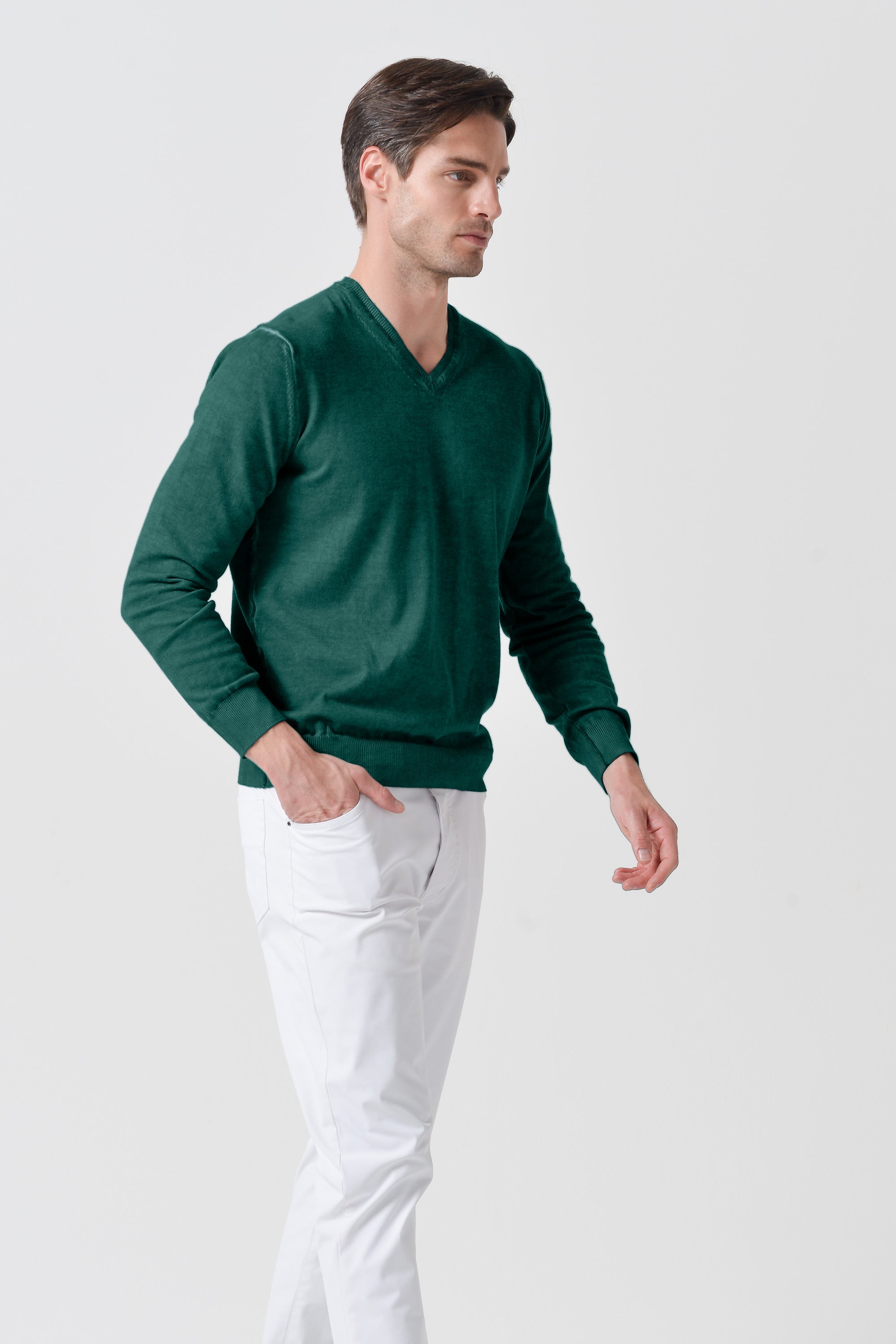 V-Neck Knit - Lagoon