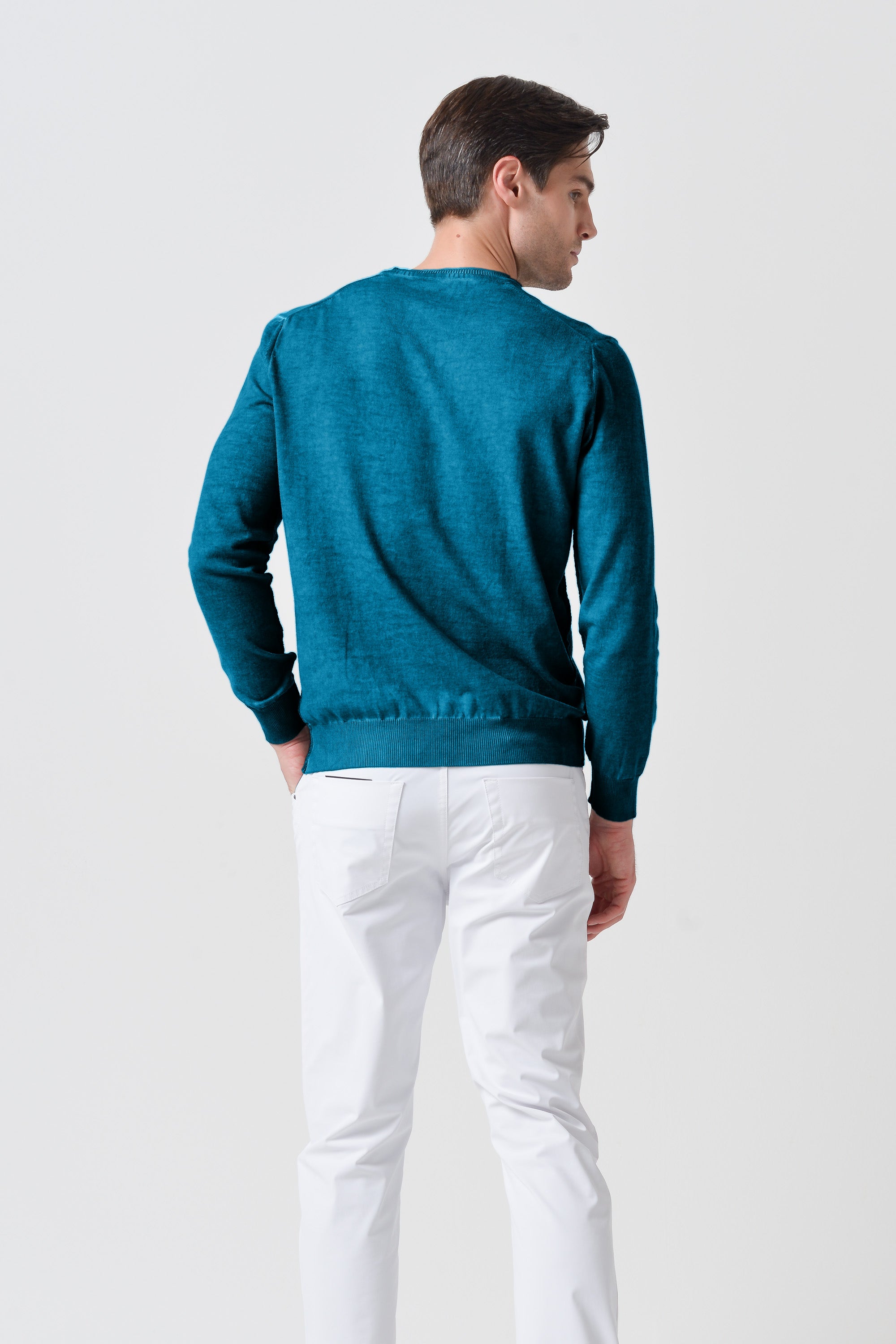 V-Neck Knit - Libeccio