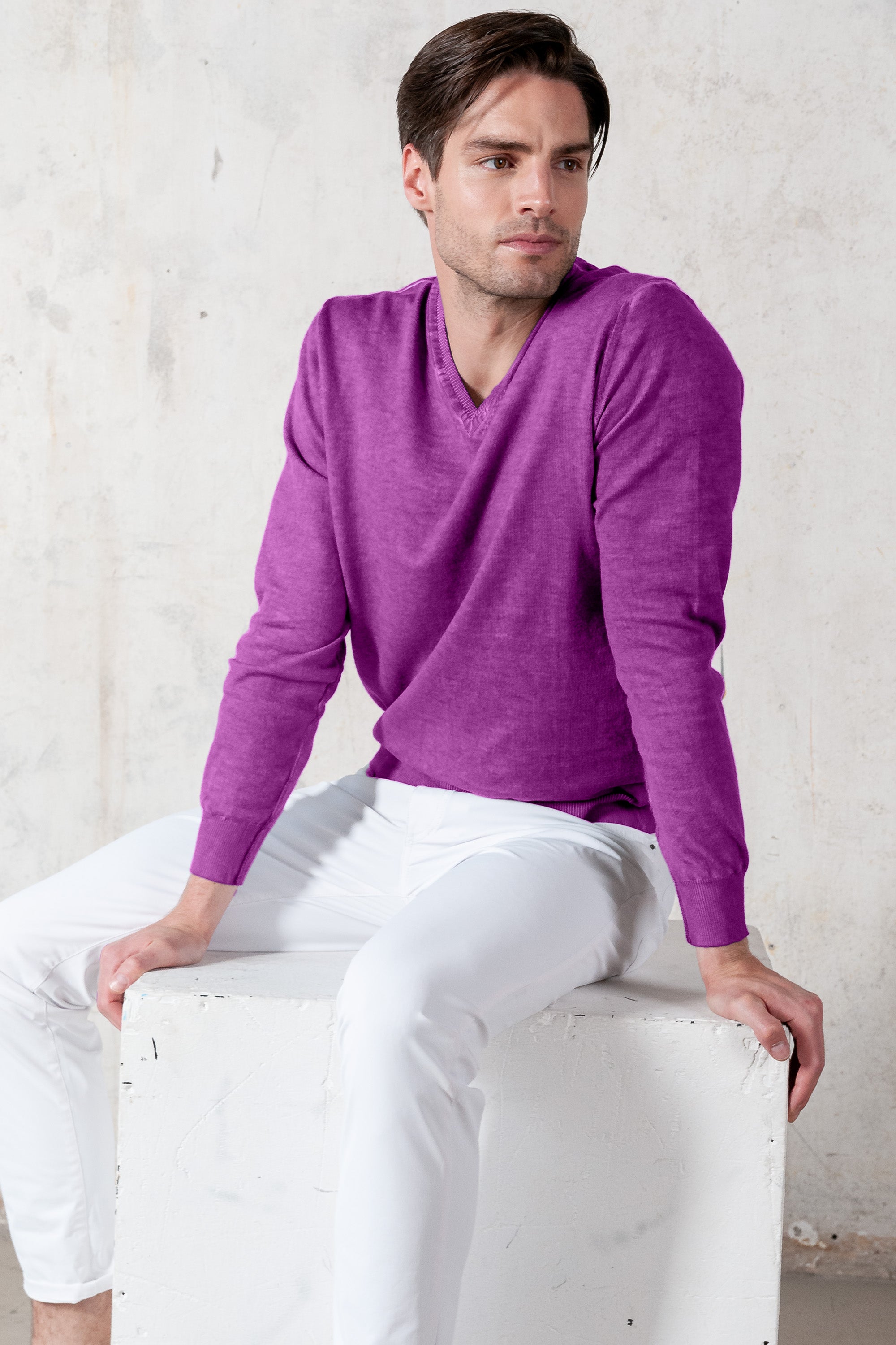 V-Neck Knit - Bouganvillea