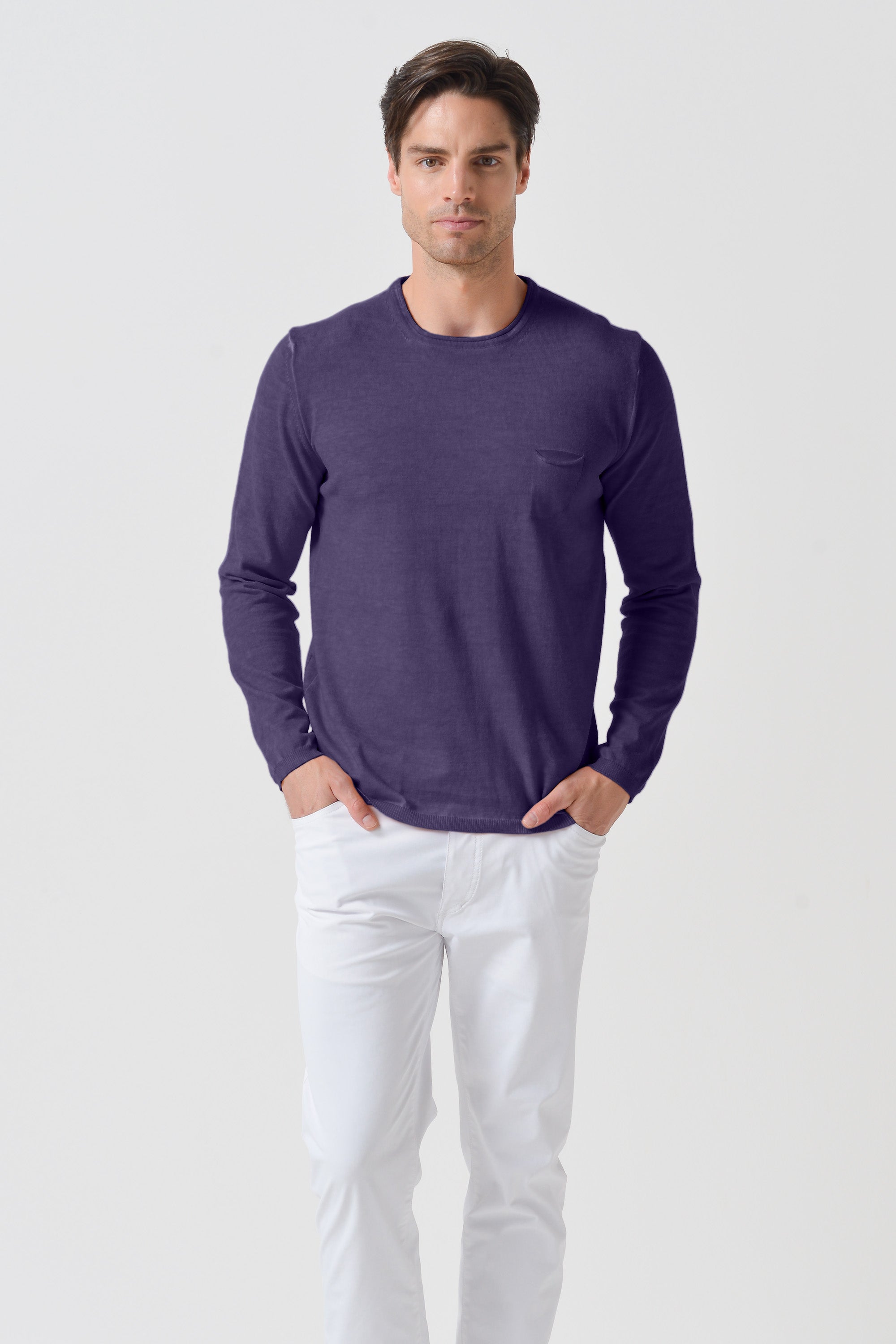 Rolled Hems Cotton Sweater - Mirto