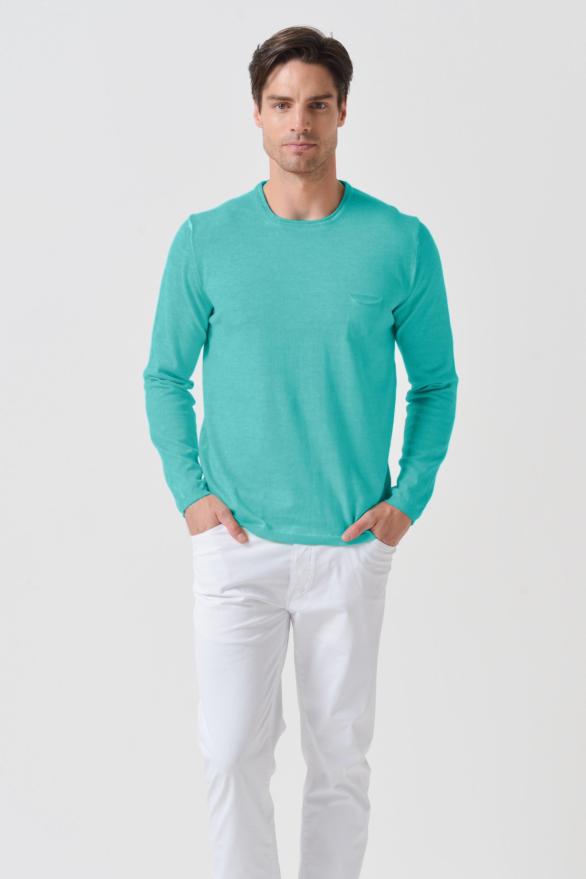 Rolled Hems Cotton Sweater - Paraggi