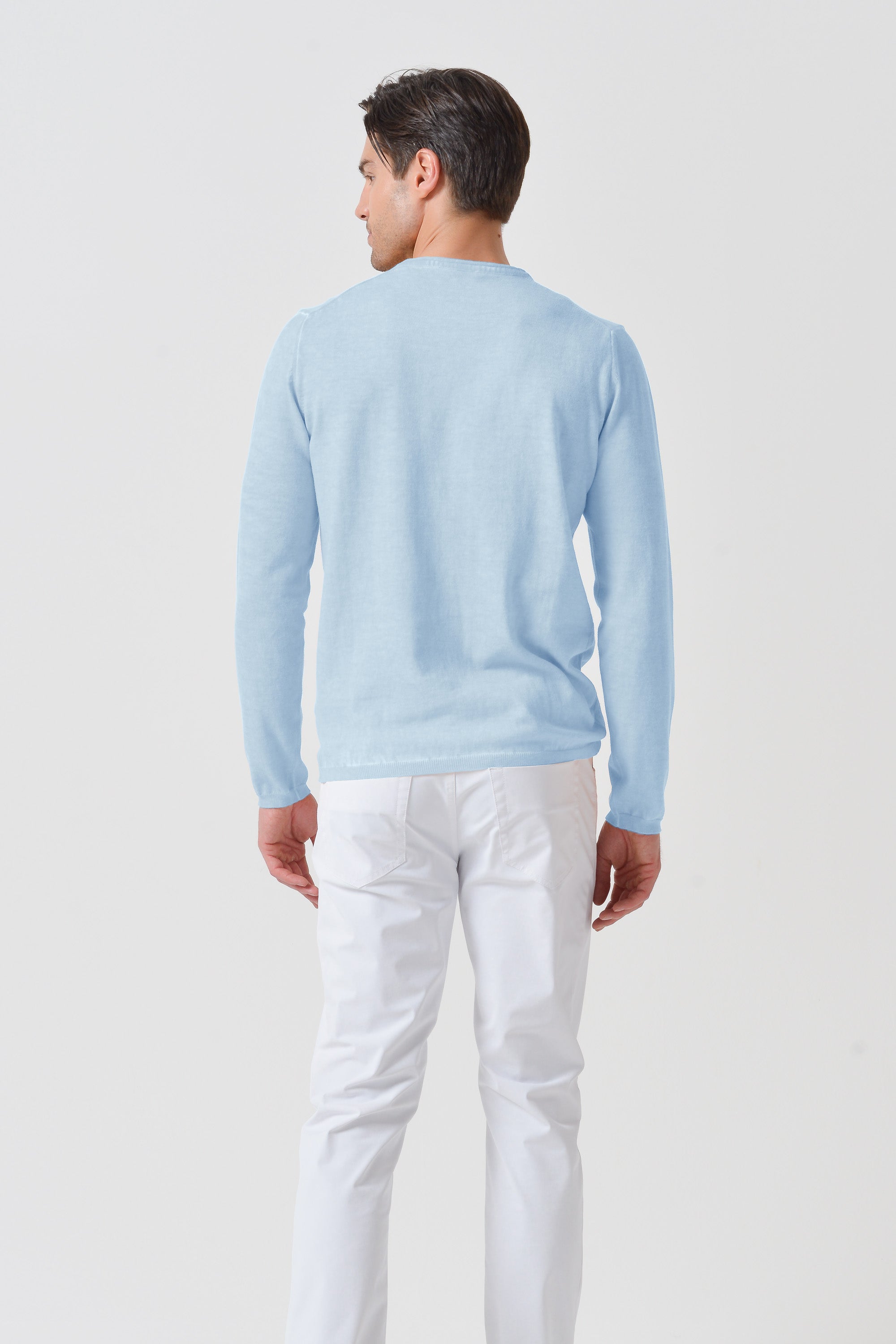 Rolled Hems Cotton Sweater - Aria