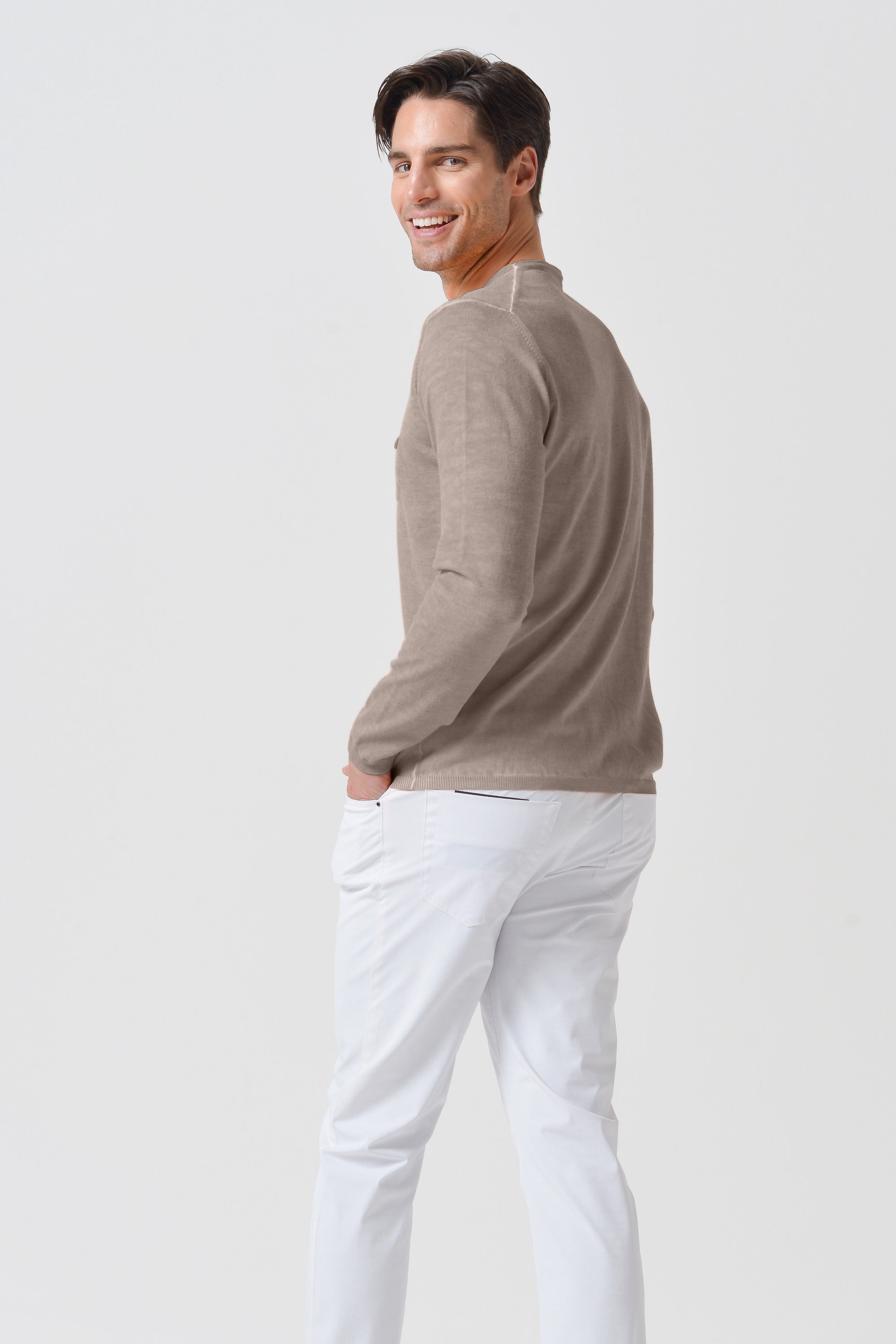Rolled Hems Cotton Sweater - Corda