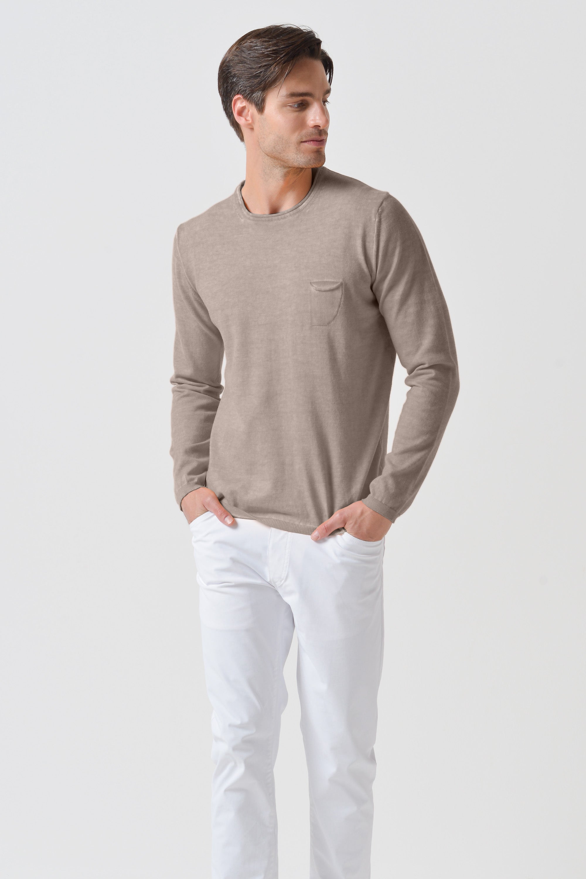 Rolled Hems Cotton Sweater - Corda