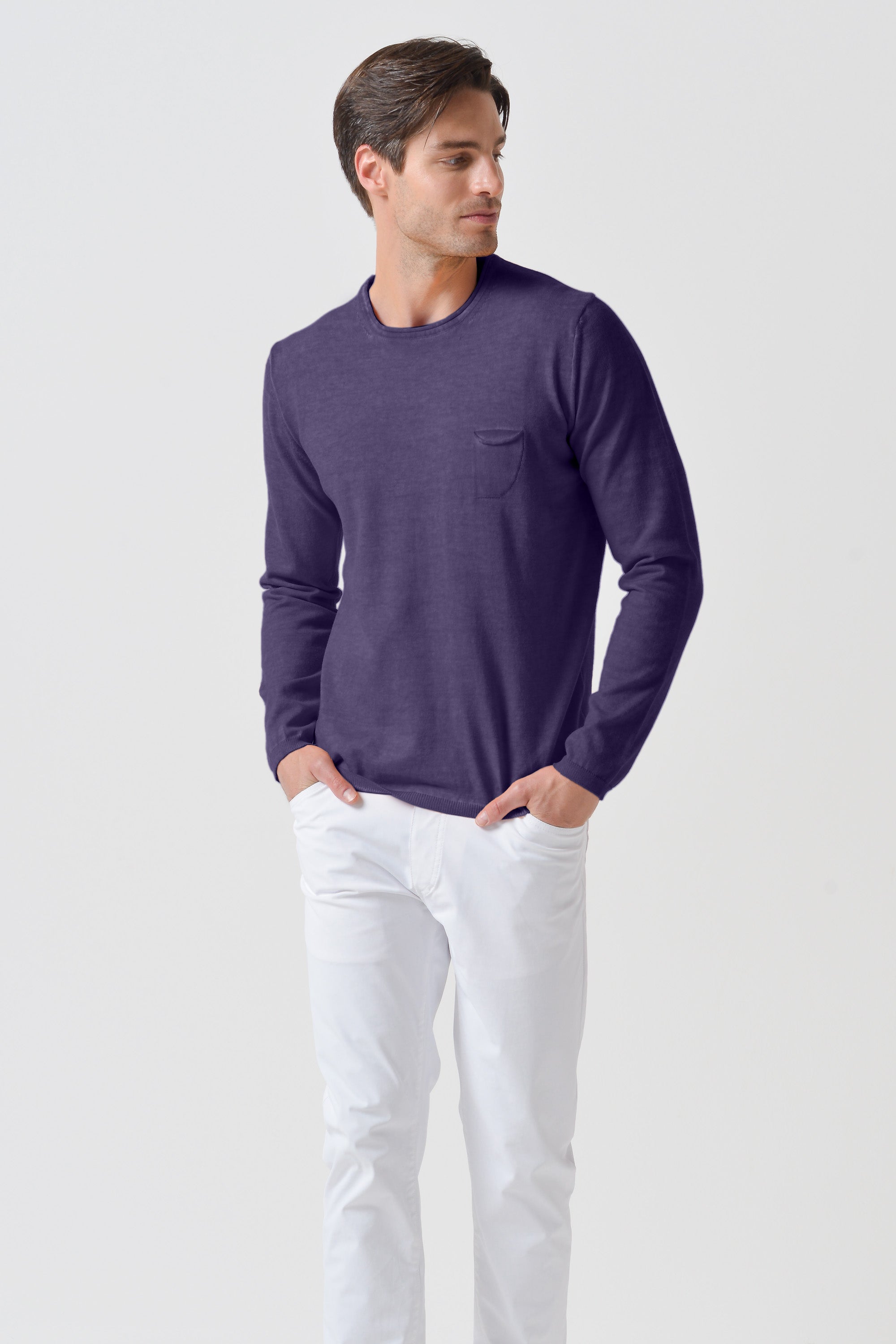 Rolled Hems Cotton Sweater - Mirto