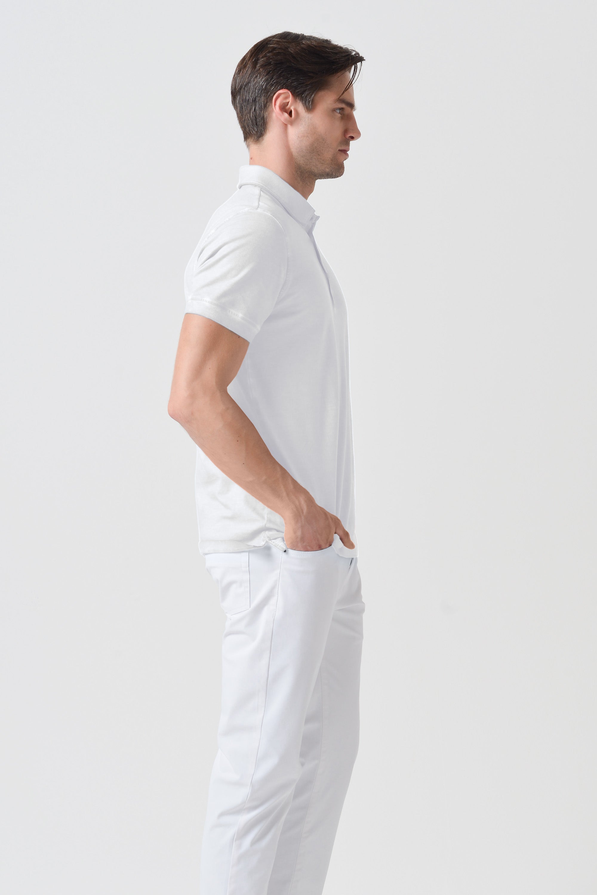 Polo Collo Francese - Bianco